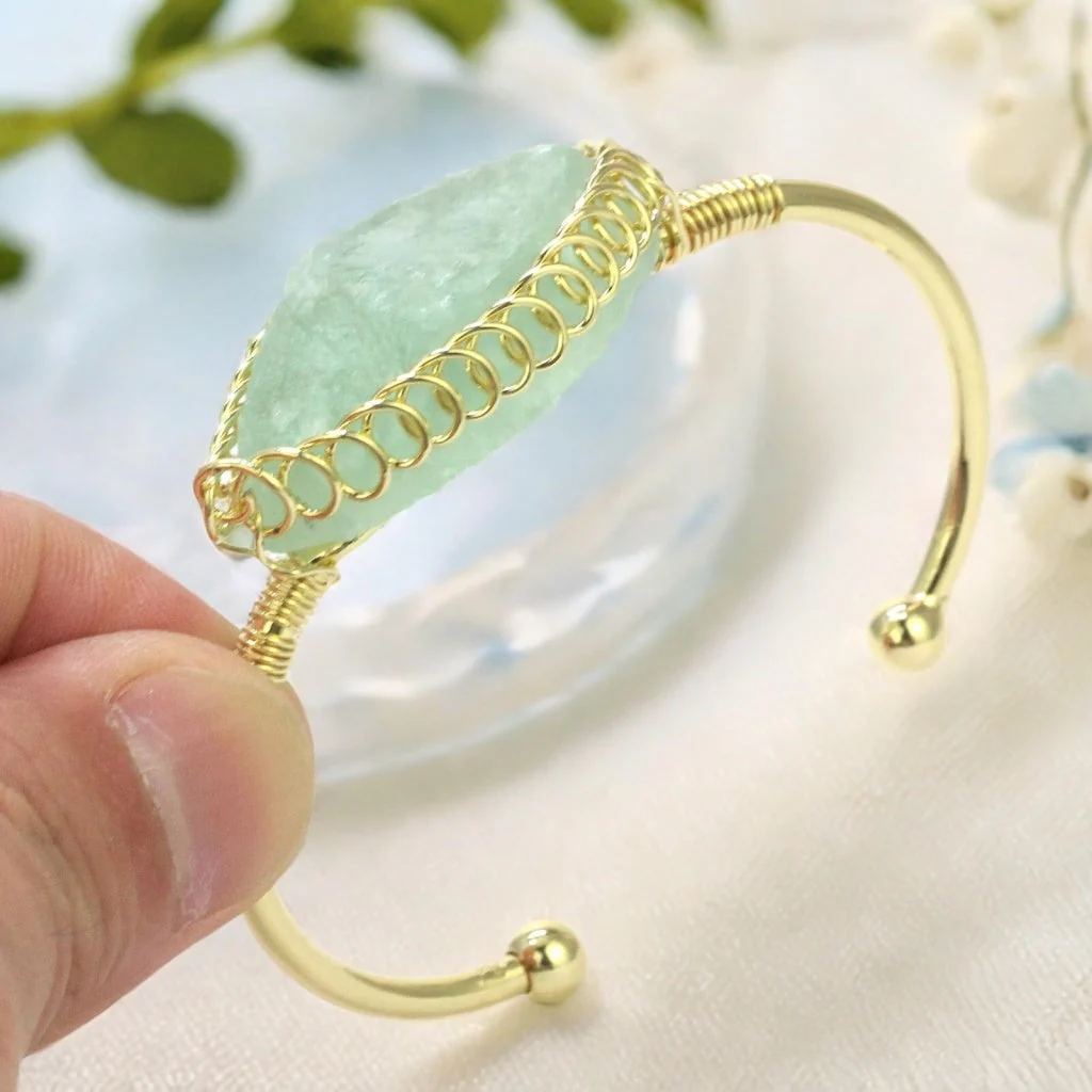 Elegant Amethyst Gold Cuff Bracelet For Her - Image 8