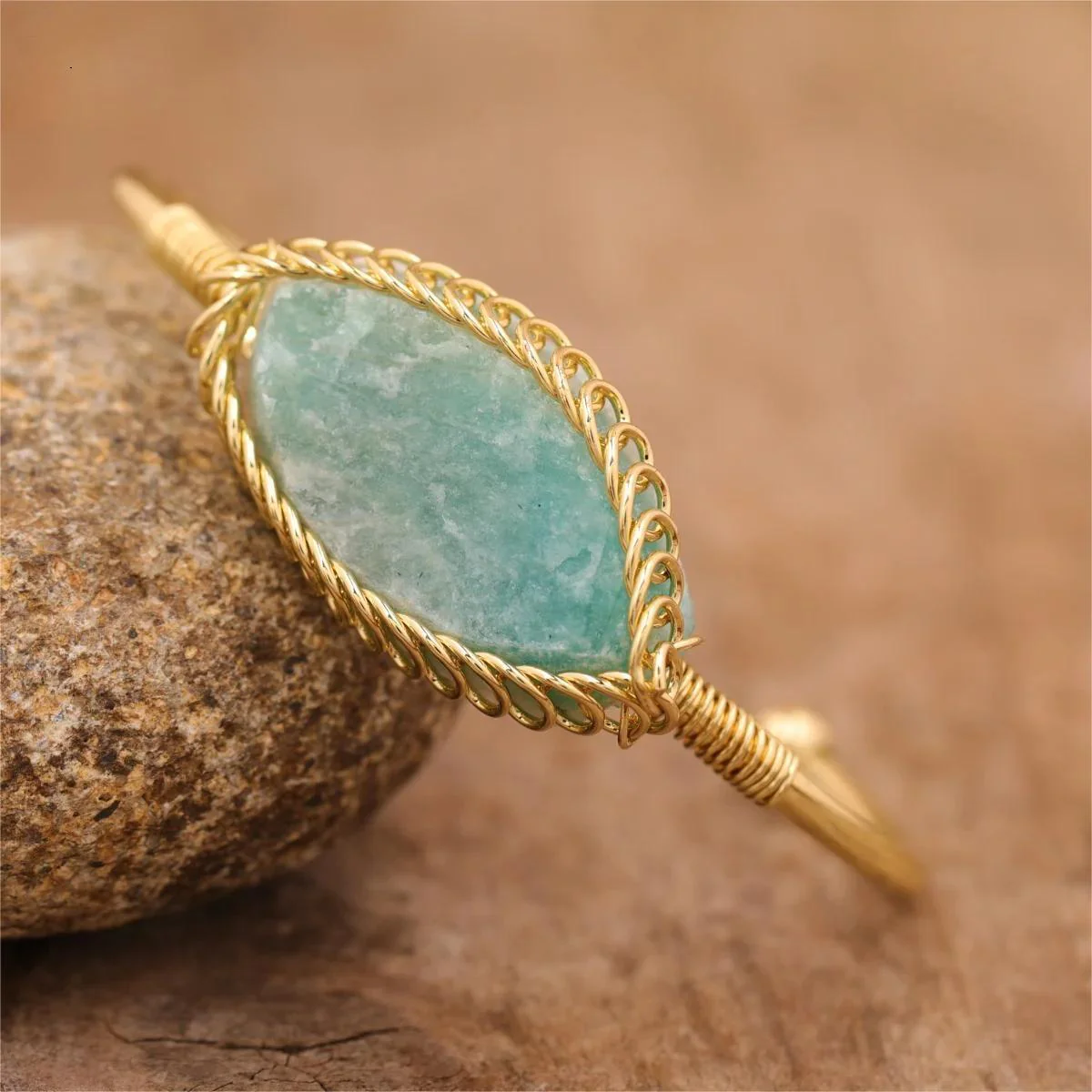 Elegant Amethyst Gold Cuff Bracelet For Her - Image 9