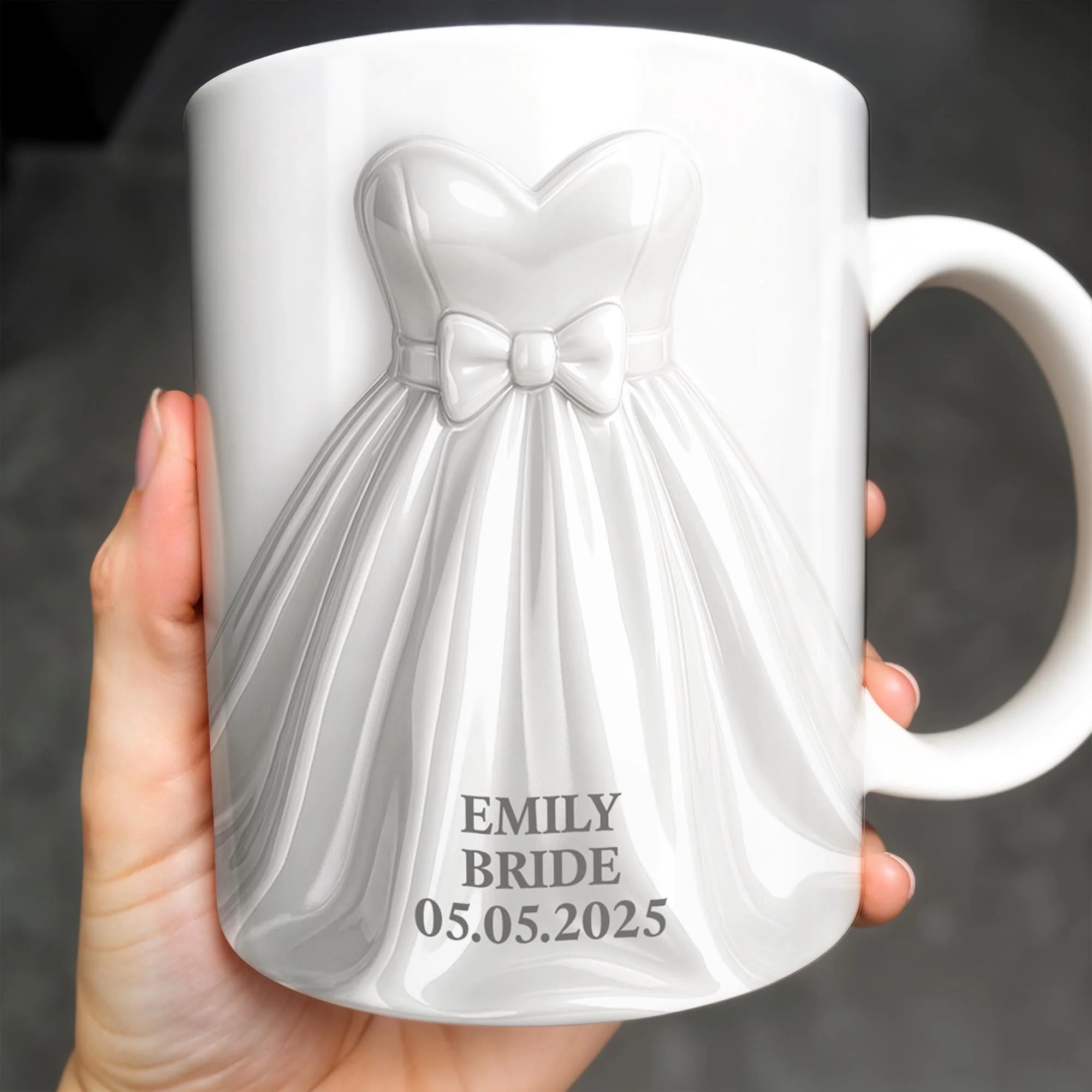 Elegant Groom Suit Bride Dress Design, Personalized Custom Coffee Mug, Gift For Couple - Image 2