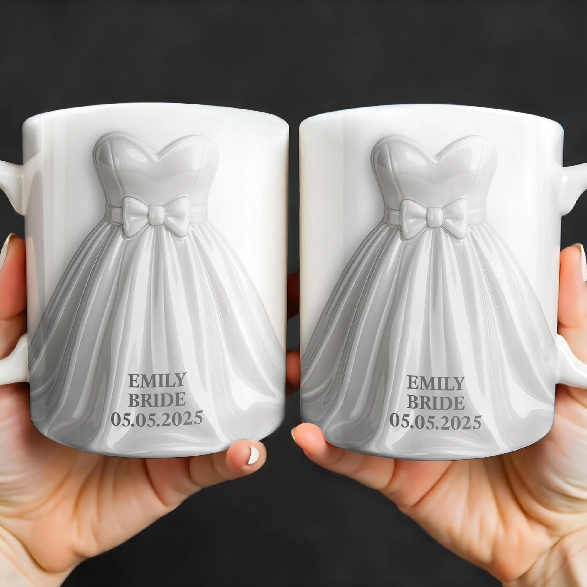 Elegant Groom Suit Bride Dress Design, Personalized Custom Coffee Mug, Gift For Couple - Image 4