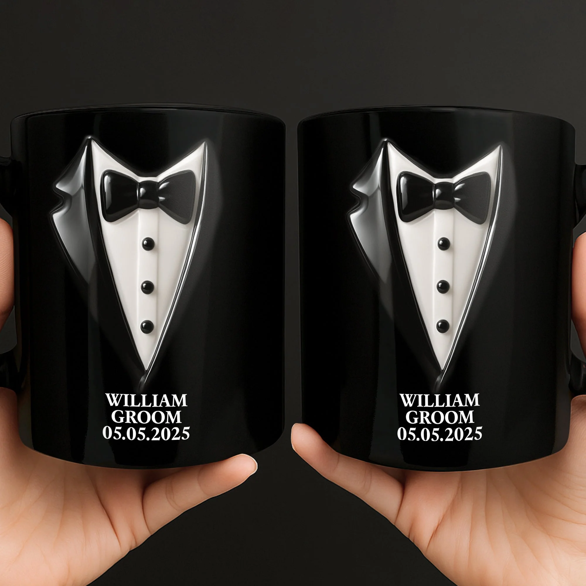 Elegant Groom Suit Bride Dress Design, Personalized Custom Coffee Mug, Gift For Couple - Image 8