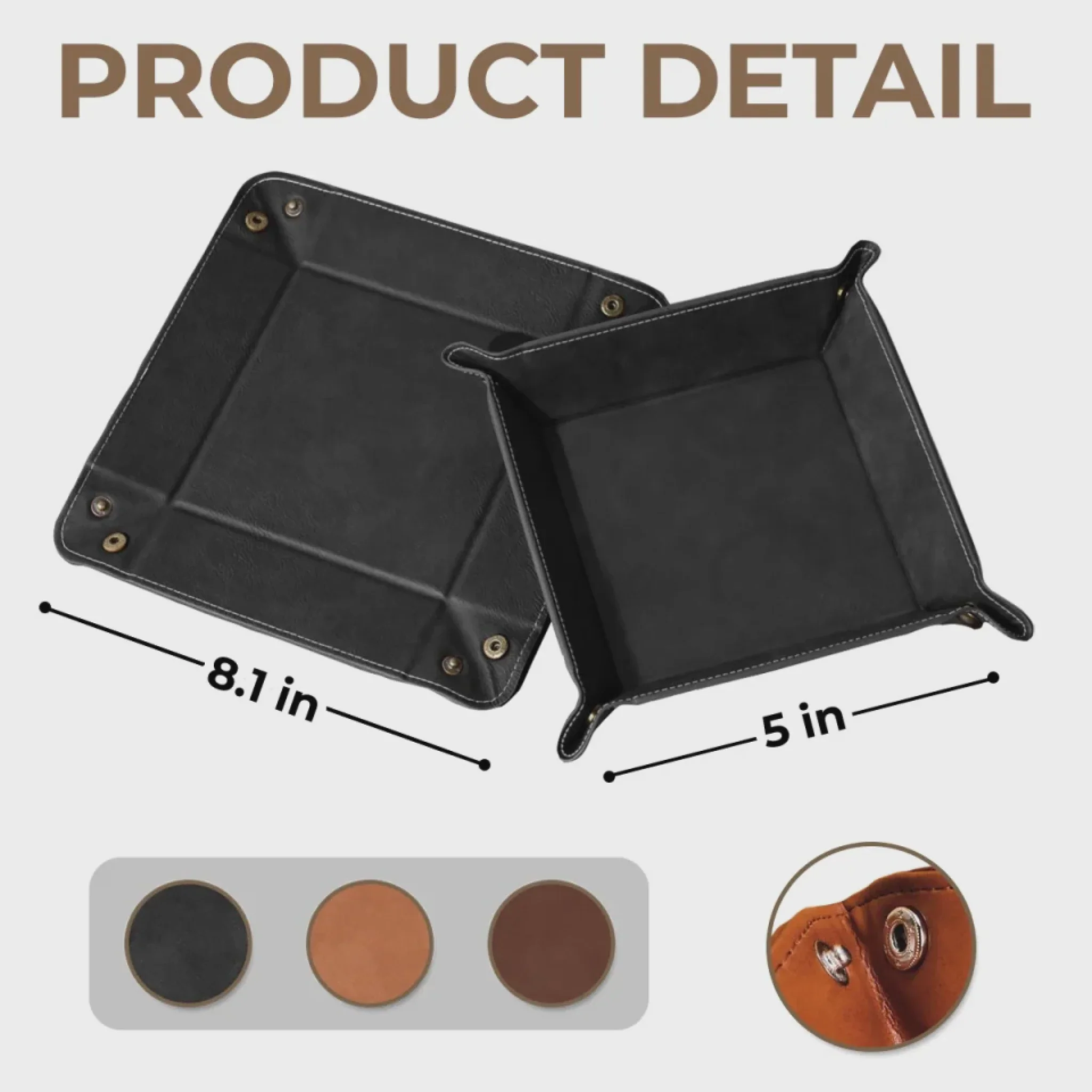 Empty Your Pockets, Fill Our Hearts - Family Personalized Leather Valet Tray Gift For Dad, Grandpa - Image 7