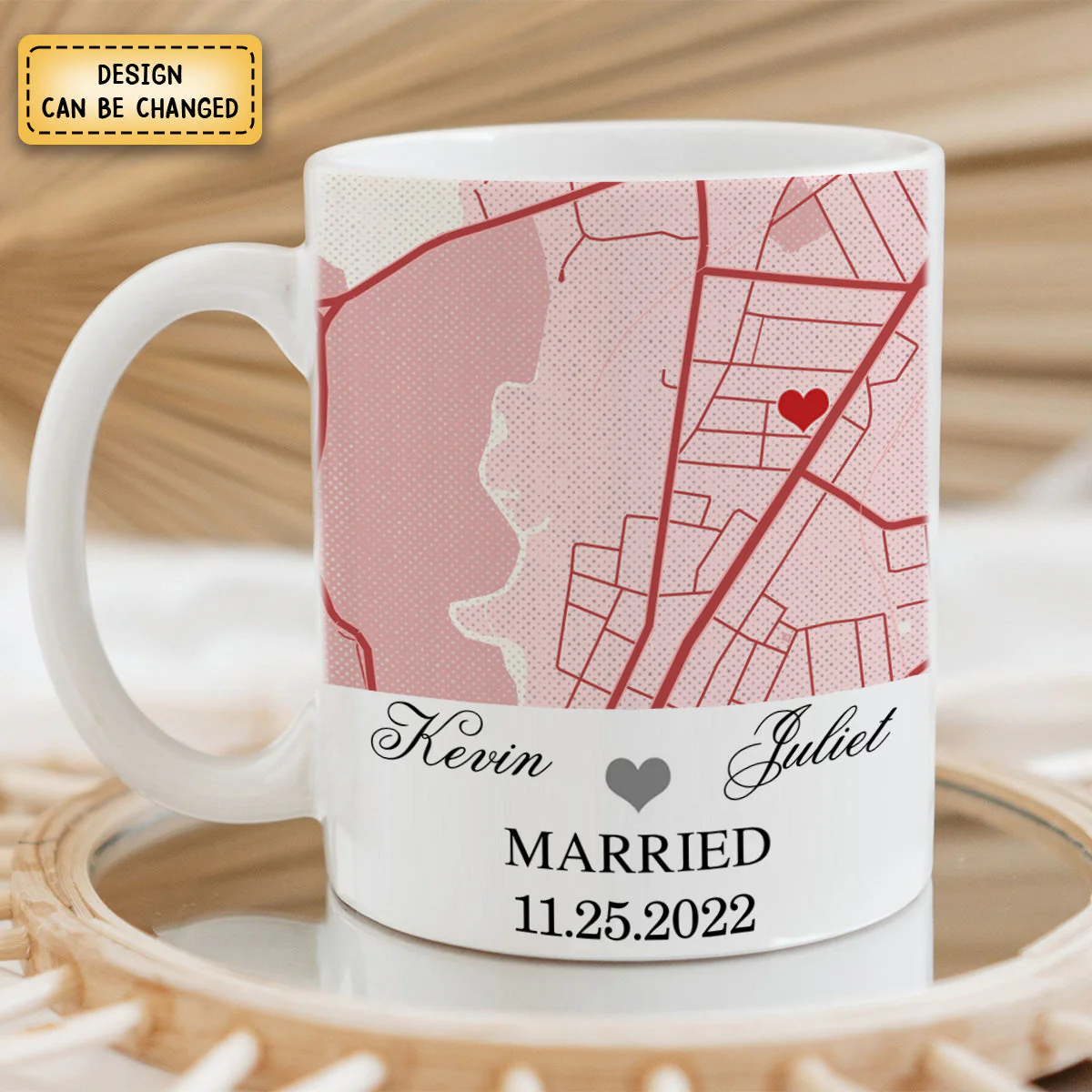 Engagement Mug - Custom Map Gift Ceramic Mug - Image 2