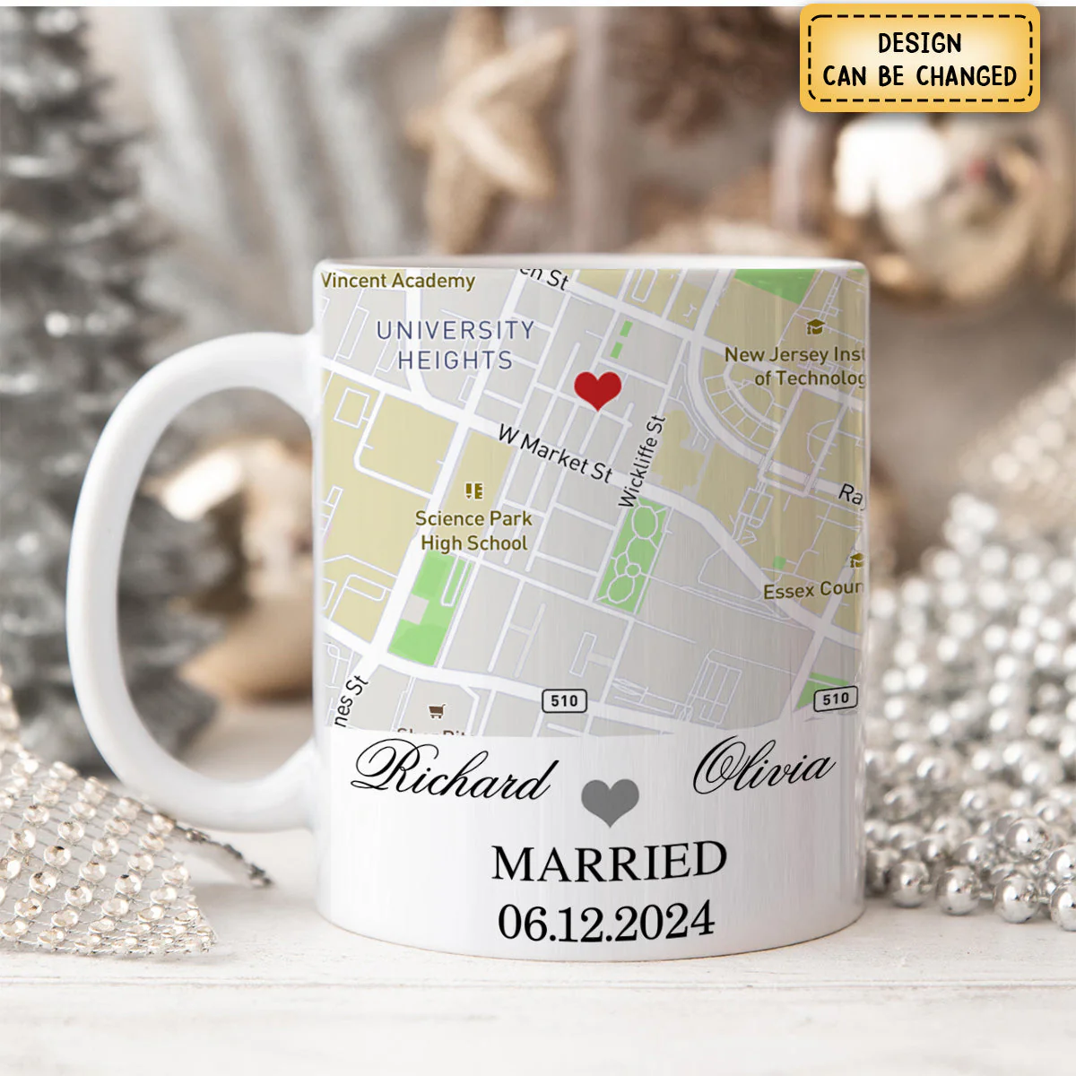 Engagement Mug - Custom Map Gift Ceramic Mug - Image 4