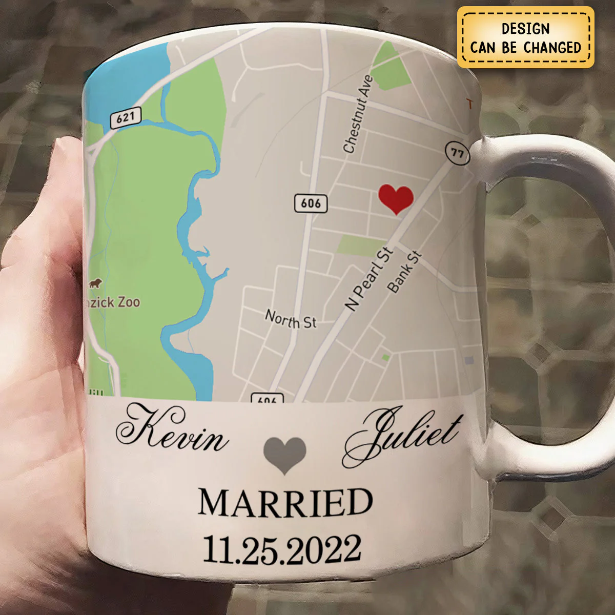 Engagement Mug - Custom Map Gift Ceramic Mug - Image 5