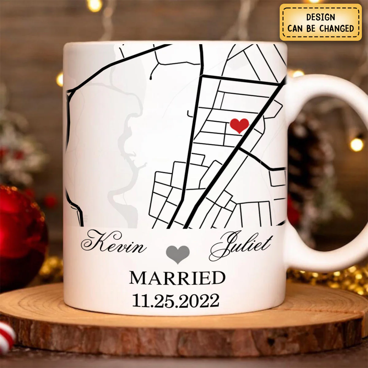 Engagement Mug - Custom Map Gift Ceramic Mug - Image 6