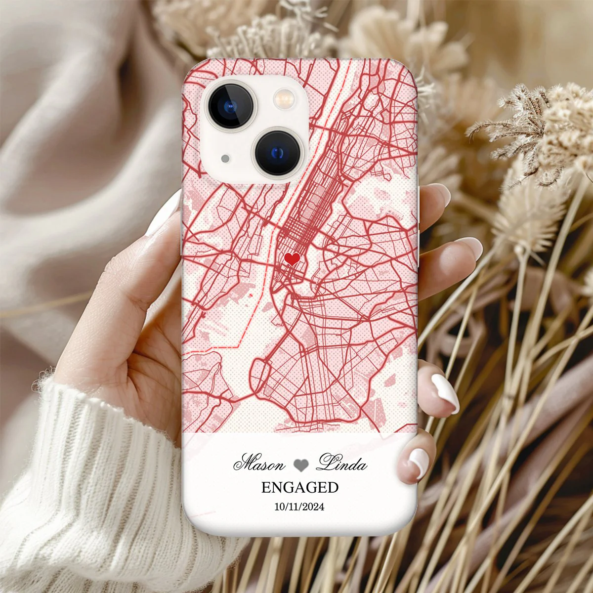 Engagement Phone Case - Custom Map Perfect Gift For Couple - Image 2