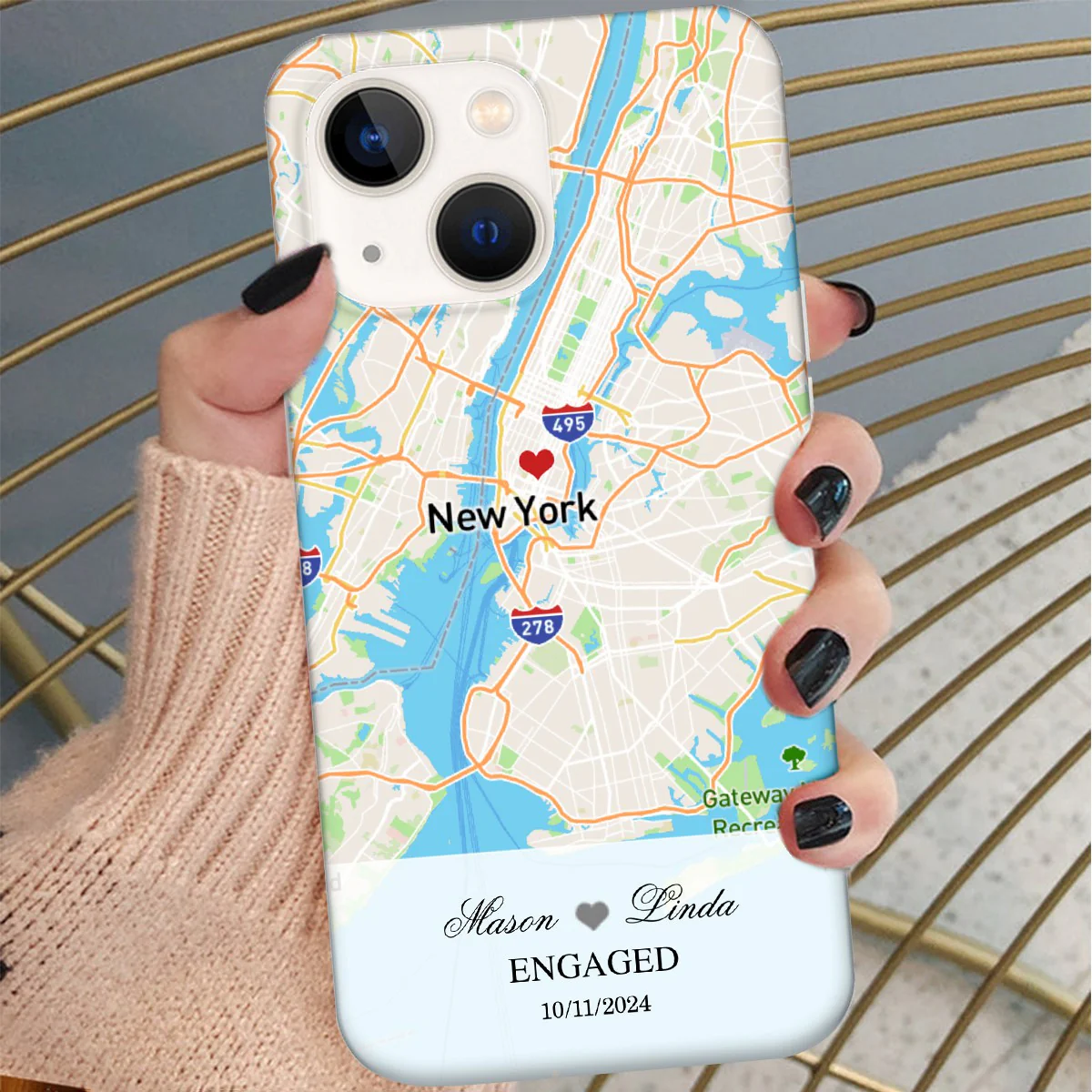 Engagement Phone Case - Custom Map Perfect Gift For Couple - Image 3