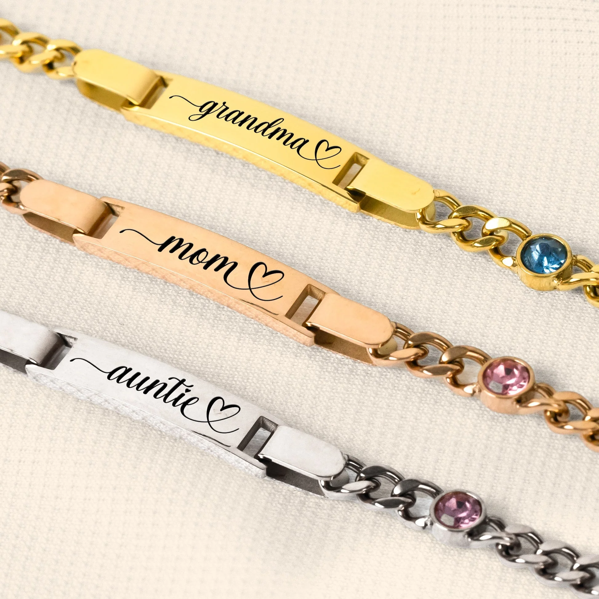 Engraved Name Birthstone Bracelet For Mom Grandma - Image 4