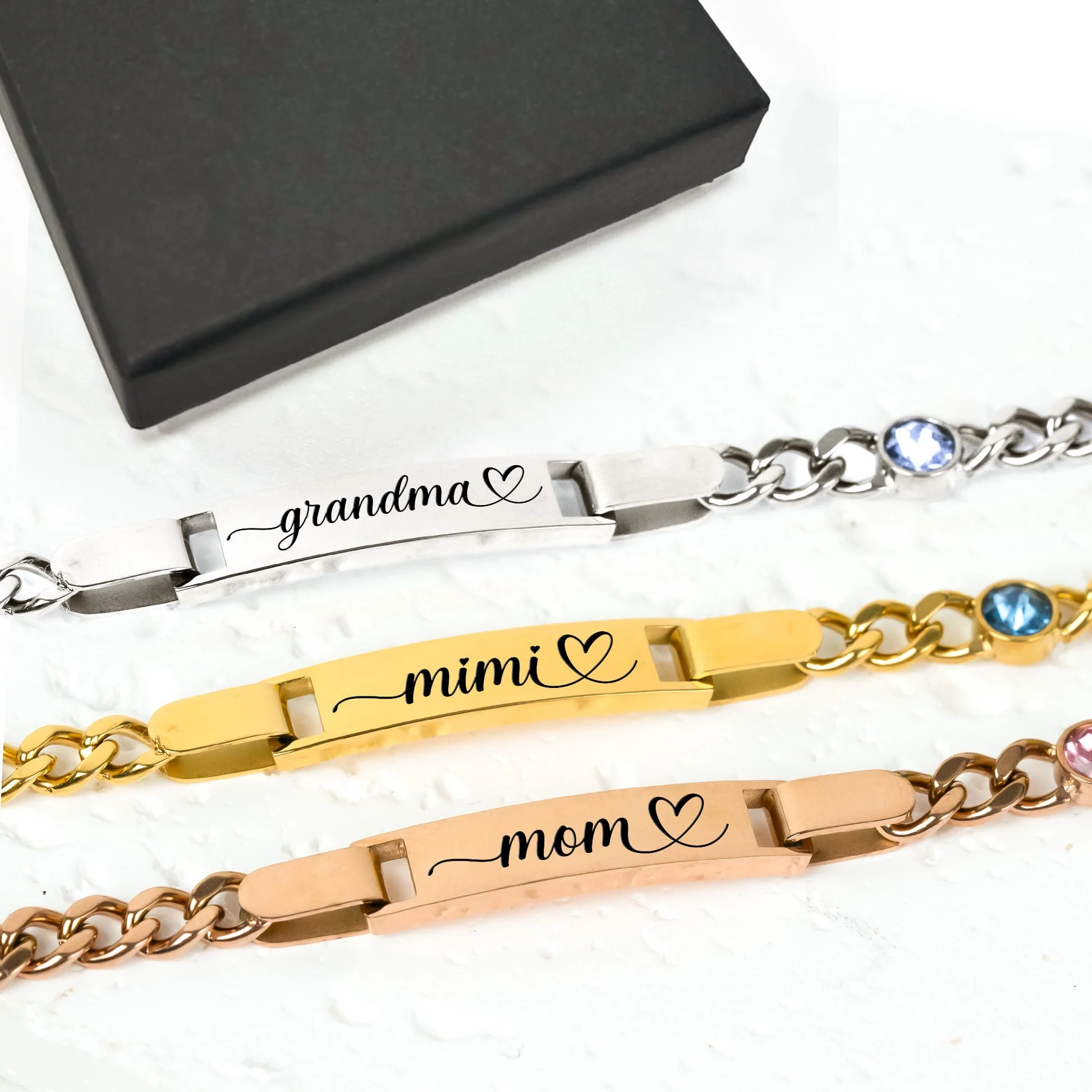 Engraved Name Birthstone Bracelet For Mom Grandma - Image 5