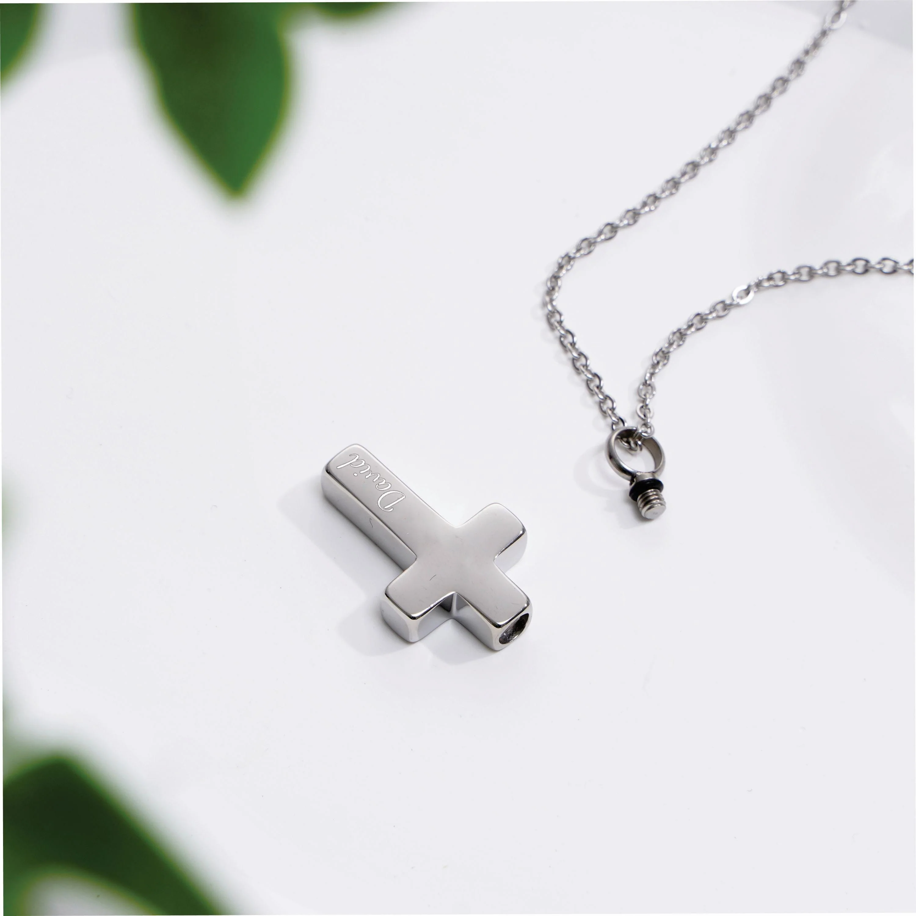 Engraved Name Personalized CROSS URN NECKLACE Cremation Jewelry - Image 6