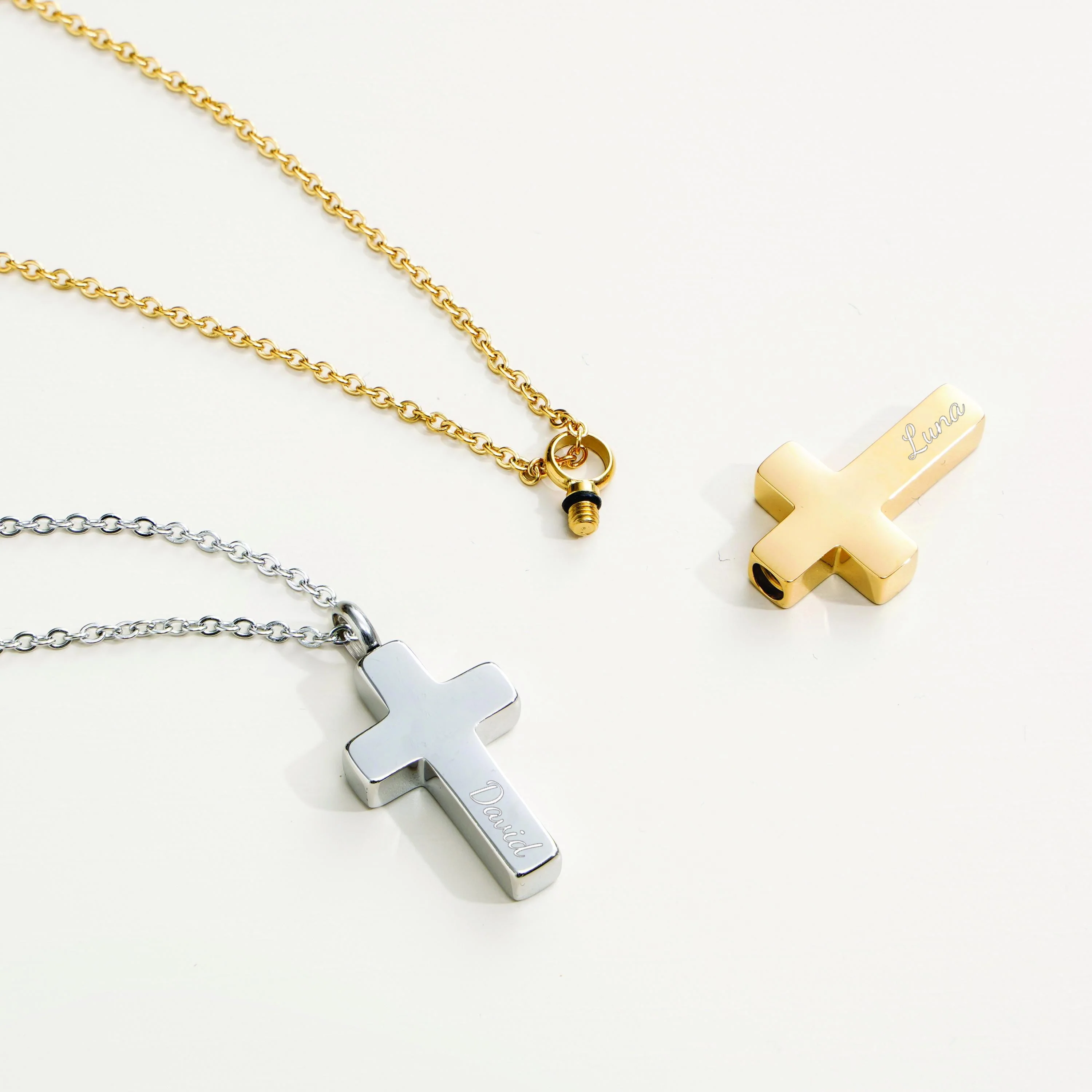 Engraved Name Personalized CROSS URN NECKLACE Cremation Jewelry - Image 7