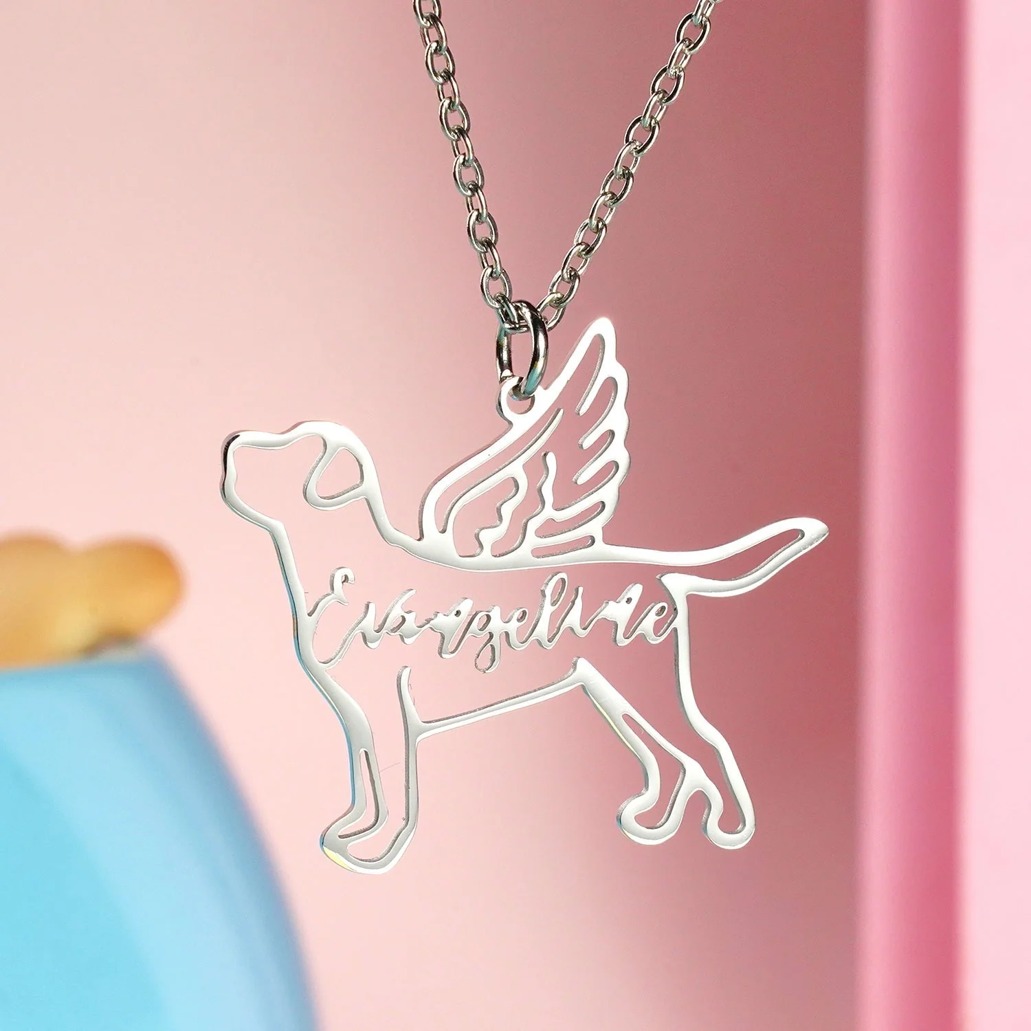 Engraved Name Personalized Dog Breed Charm Pet Memorial Necklace - Image 4