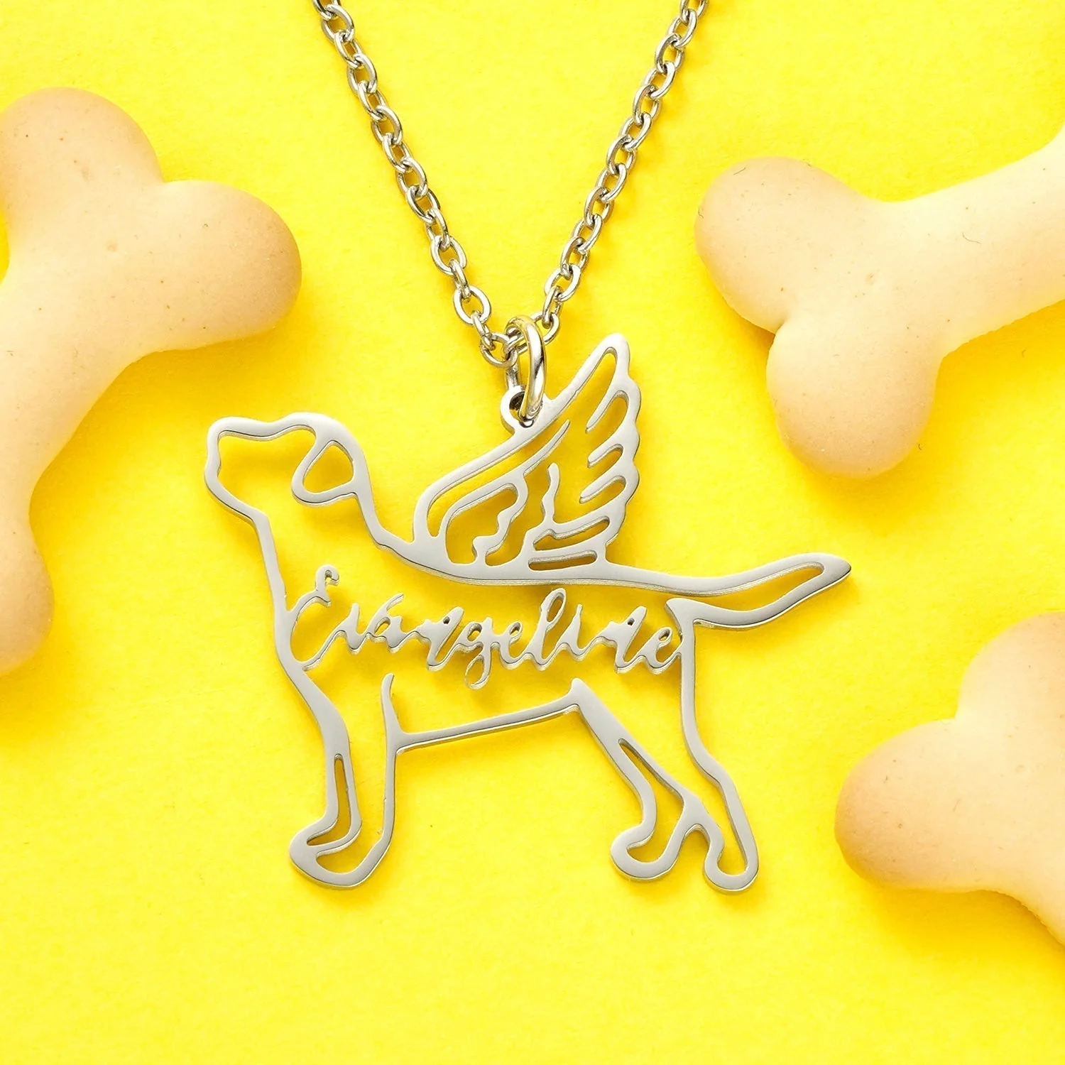 Engraved Name Personalized Dog Breed Charm Pet Memorial Necklace - Image 5