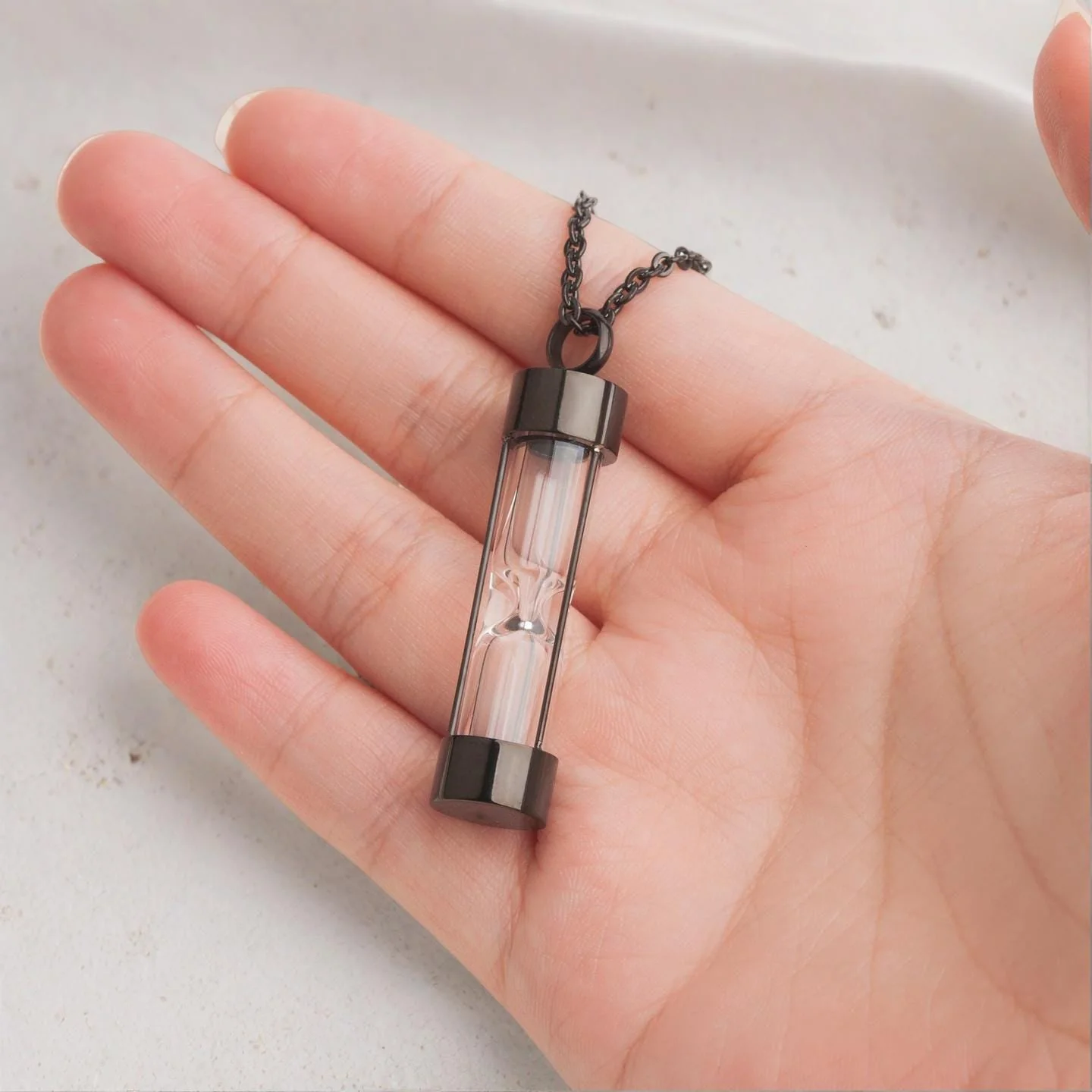 Eternal Embrace Memorial Hourglass Urn Necklace - Image 2