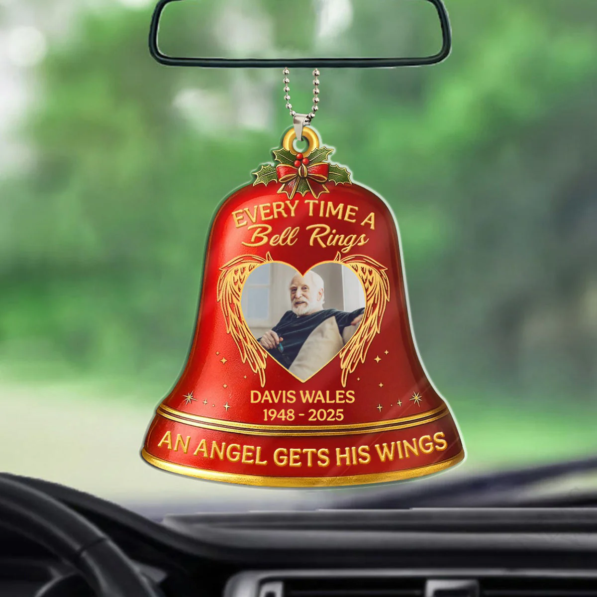 Every Time A Bell Rings - Custom Photo Memorial Personalized Acrylic Ornament - Image 2