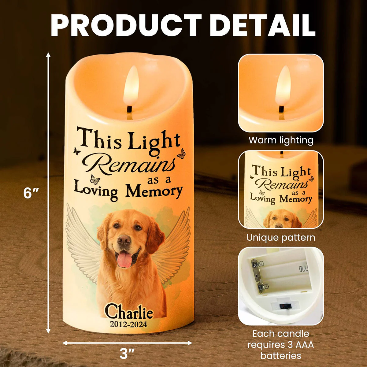 Every Time Miss Me Light This Up And Know I'm Here Personalized Photo LED Candle - Image 3