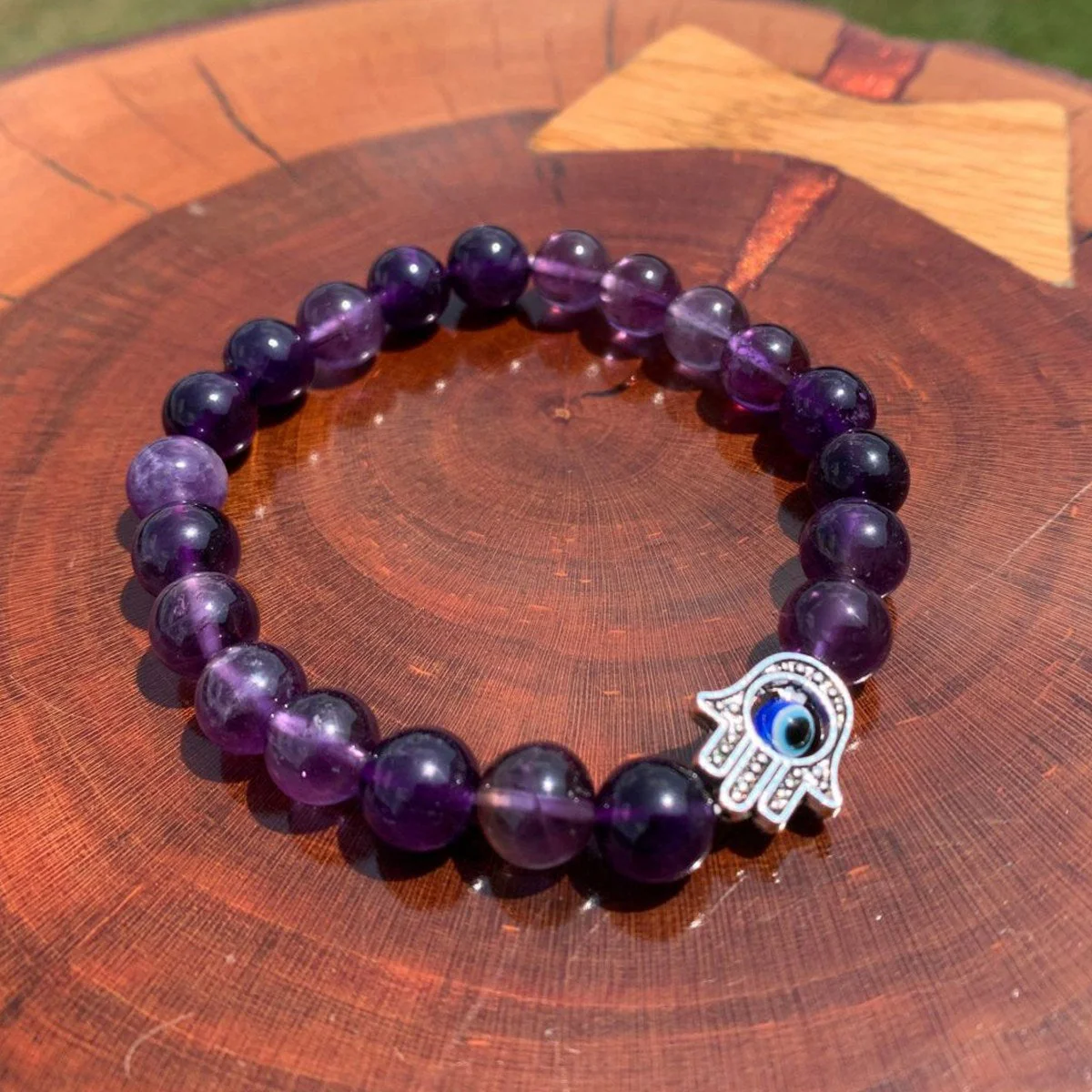 Evil Eye Elastic Bracelet,Crystal Bead Bracelet,Healing Crystals - Image 2