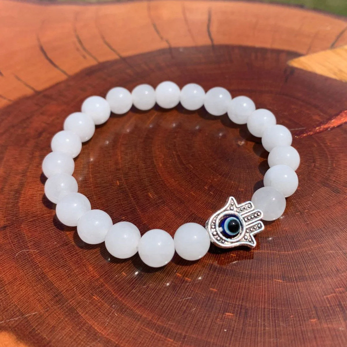Evil Eye Elastic Bracelet,Crystal Bead Bracelet,Healing Crystals - Image 3