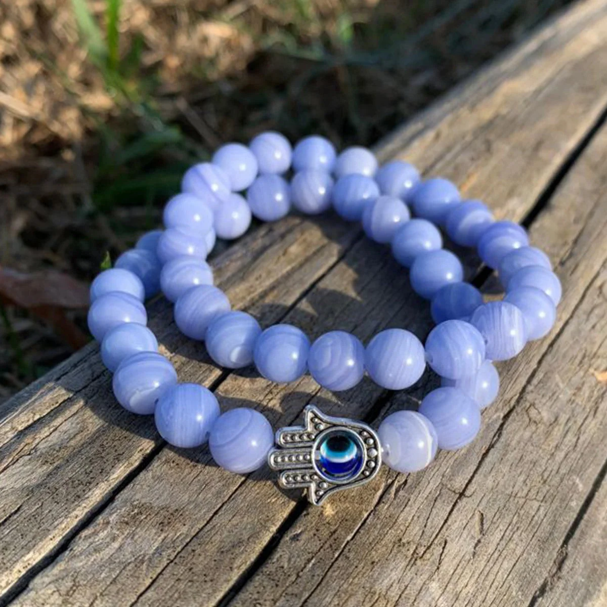 Evil Eye Elastic Bracelet,Crystal Bead Bracelet,Healing Crystals - Image 5