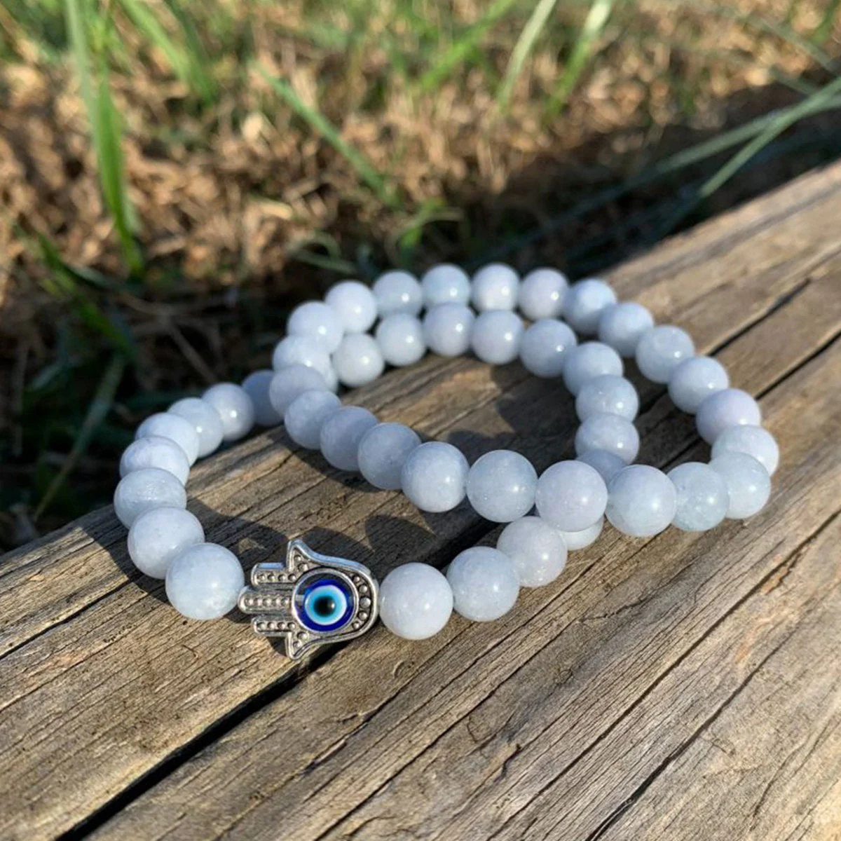 Evil Eye Elastic Bracelet,Crystal Bead Bracelet,Healing Crystals - Image 6
