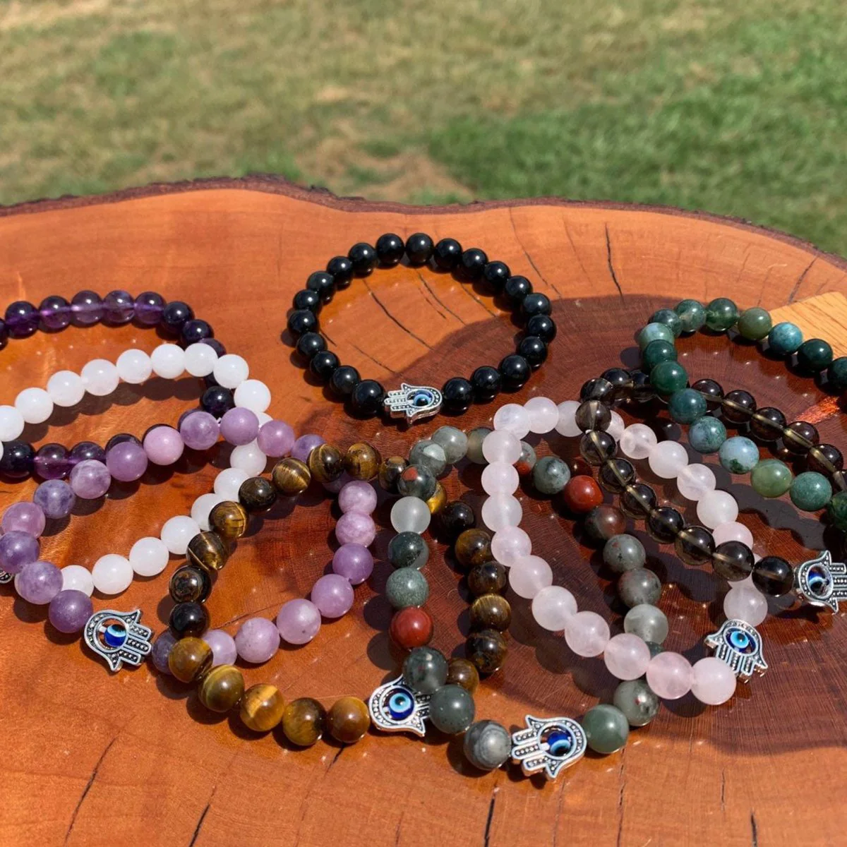 Evil Eye Elastic Bracelet,Crystal Bead Bracelet,Healing Crystals - Image 7
