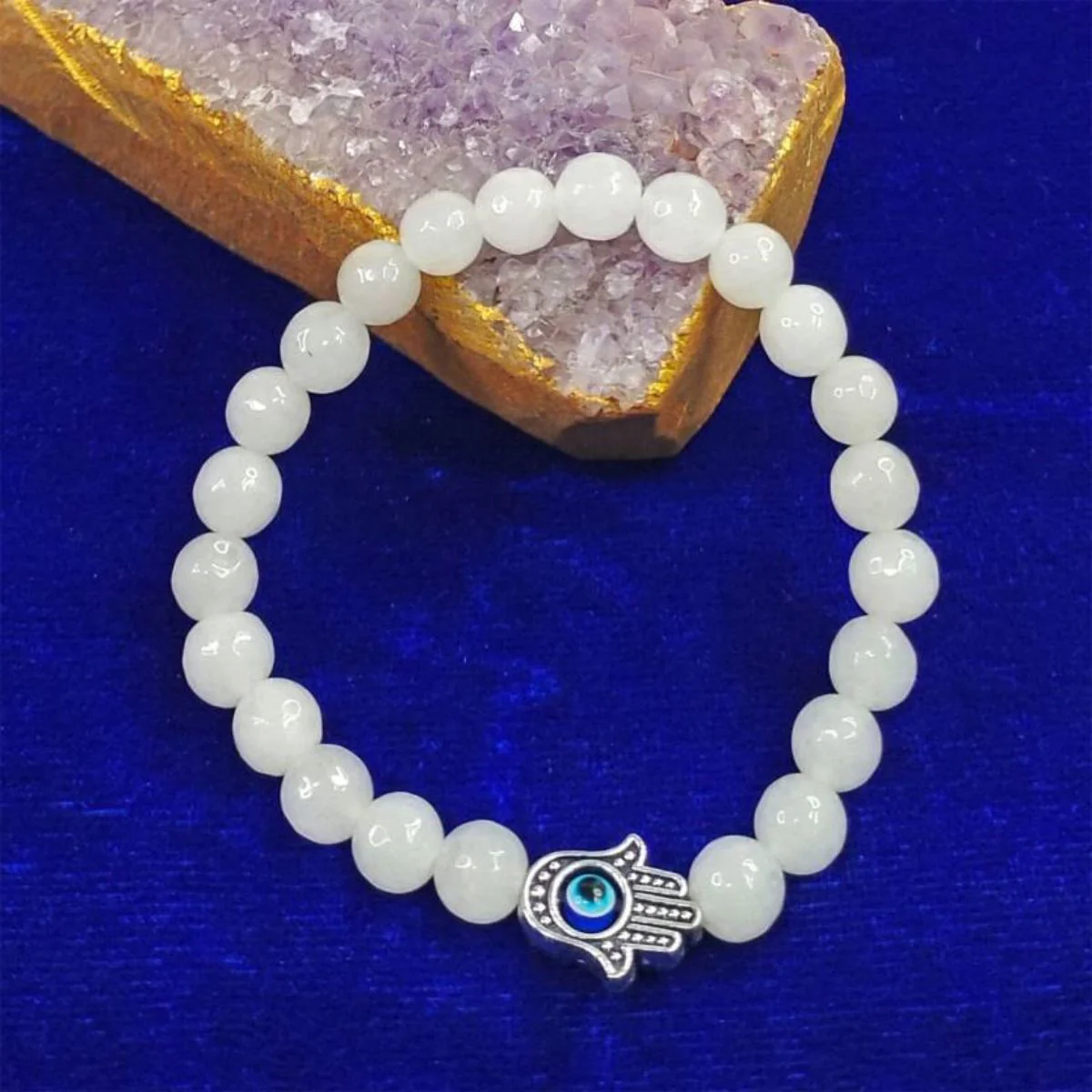 Evil Eye Elastic Bracelet,Crystal Bead Bracelet,Healing Crystals - Image 8