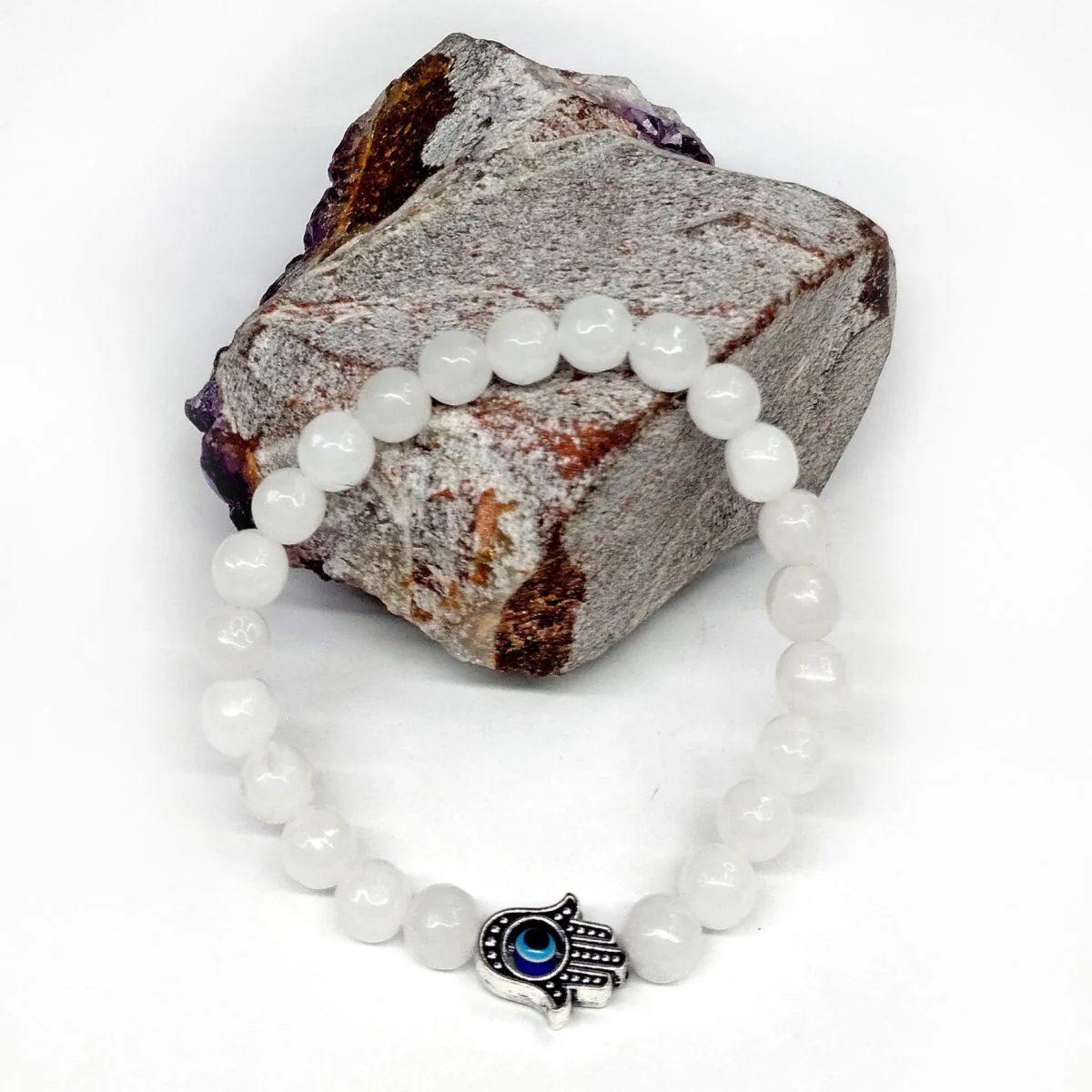 Evil Eye Elastic Bracelet,Crystal Bead Bracelet,Healing Crystals - Image 9