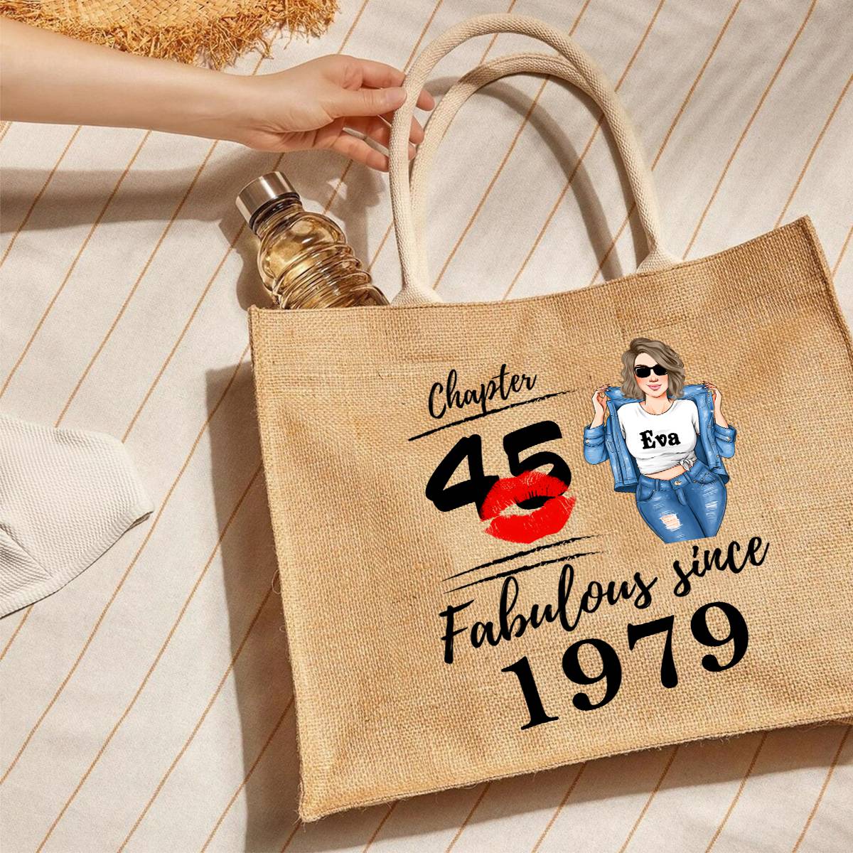 Fabulous Since - Personalized Jute Tote Bag - Birthday Loving Gift - Image 7