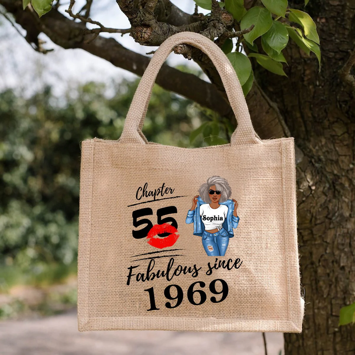 Fabulous Since - Personalized Jute Tote Bag - Birthday Loving Gift - Image 8