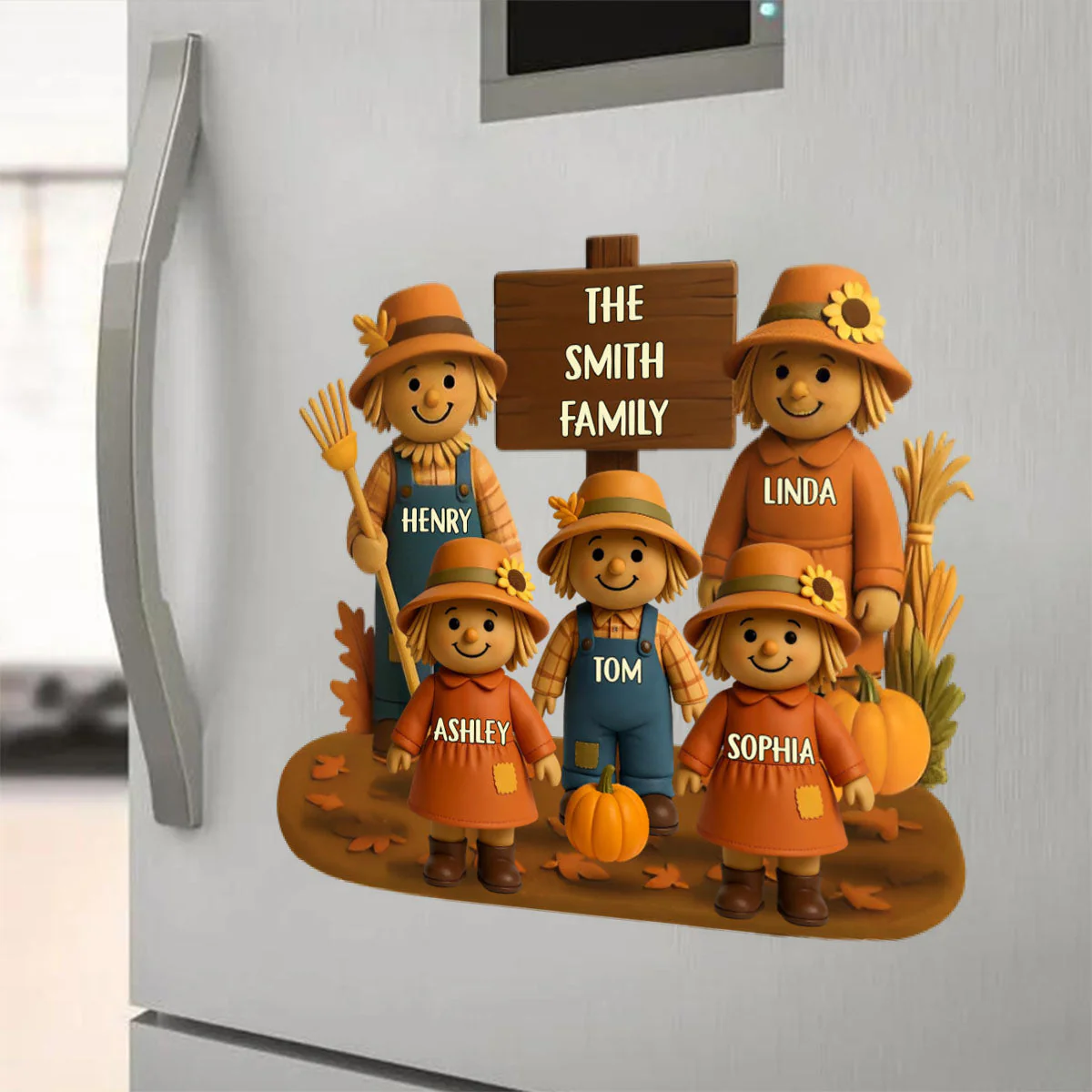 Fall Season Scarecrow Family Personalized Decal - Image 6