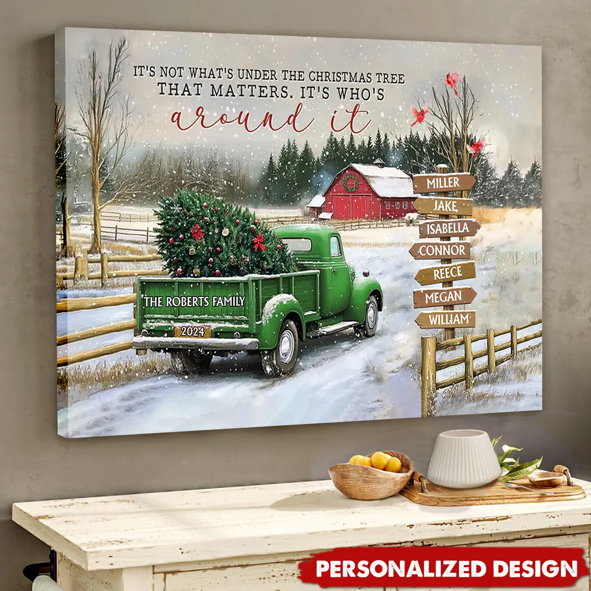 Family Farm - Personalized Family Christmas Truck Poster - Image 3