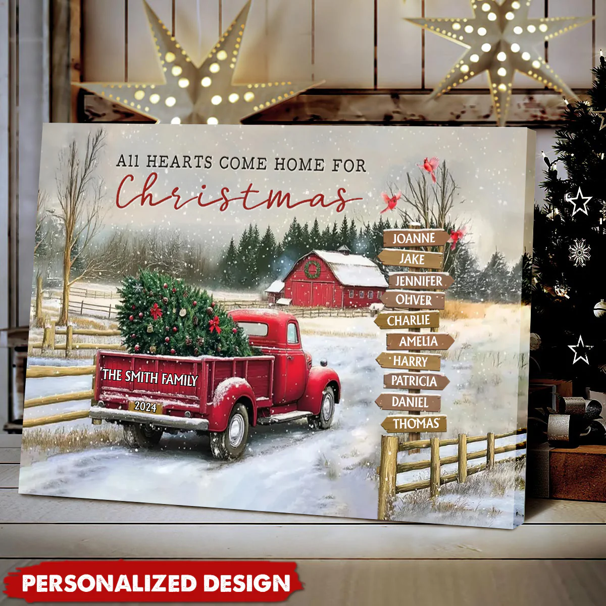 Family Farm - Personalized Family Christmas Truck Poster - Image 4