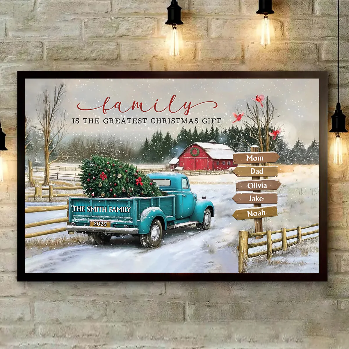 Family Farm - Personalized Family Christmas Truck Poster - Image 5