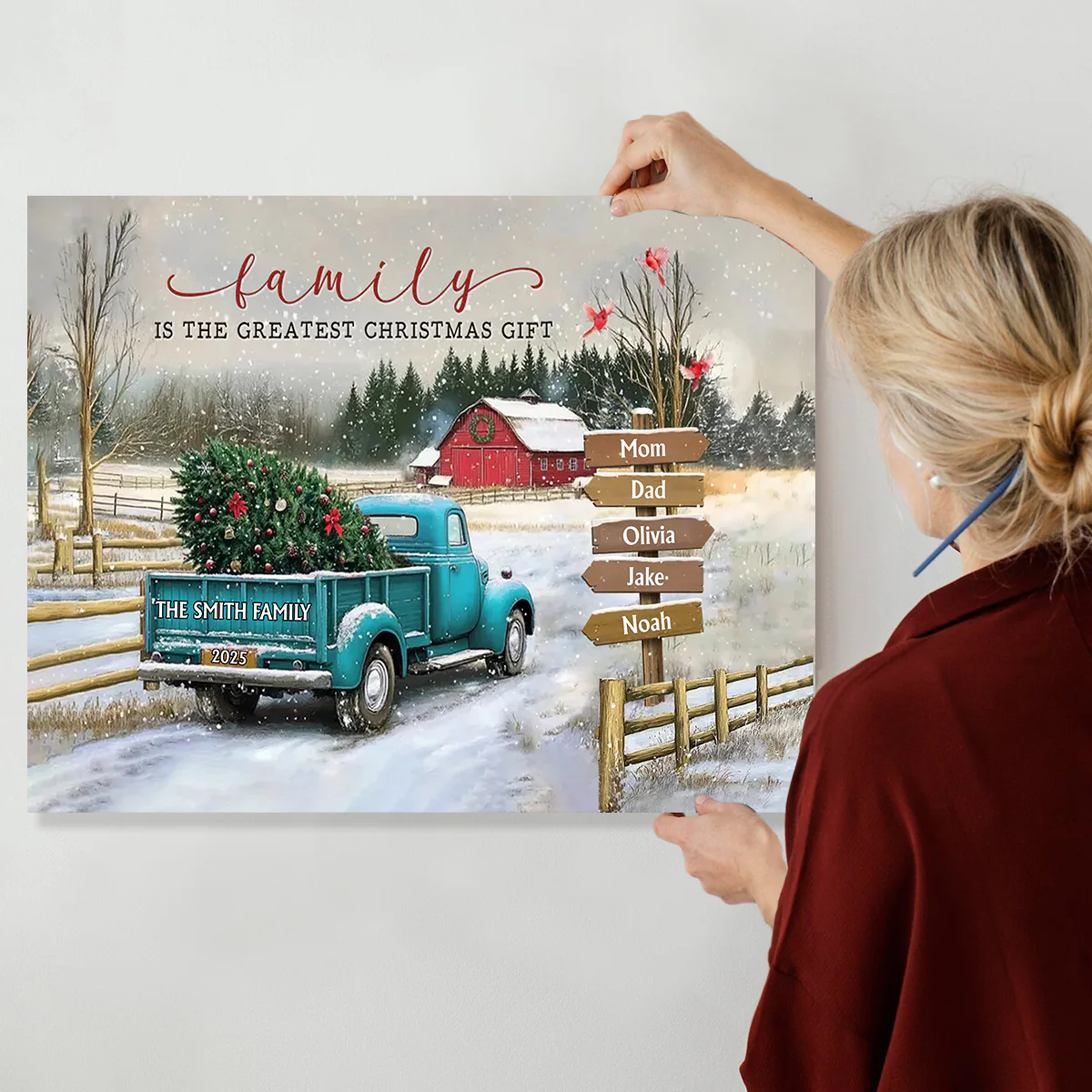 Family Farm - Personalized Family Christmas Truck Poster - Image 6