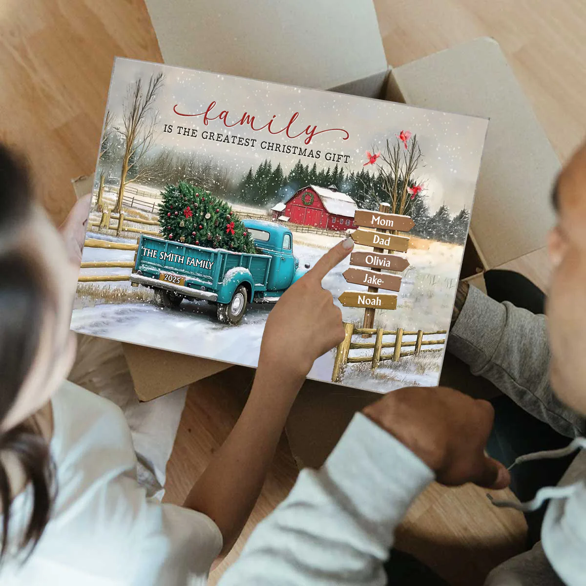 Family Farm - Personalized Family Christmas Truck Poster - Image 7