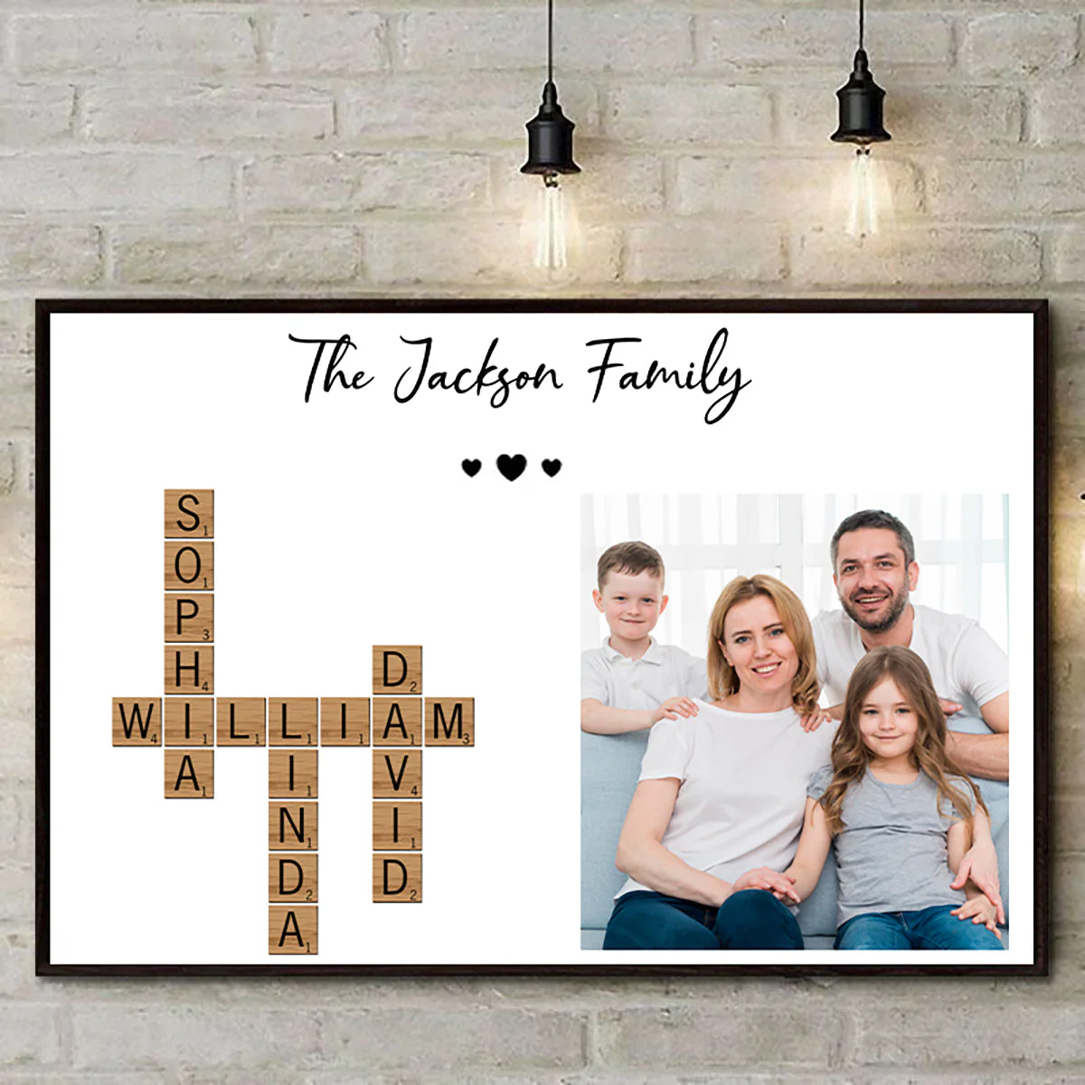 Family Home Crossword Upload Photo Personalized Canvas/Poster - Image 2