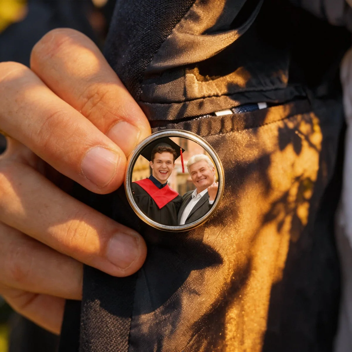 Family Memorial Gifts Custom Photo In Loving Memory Memorial Lapel Pin - Gift for Graduation Day - Image 3