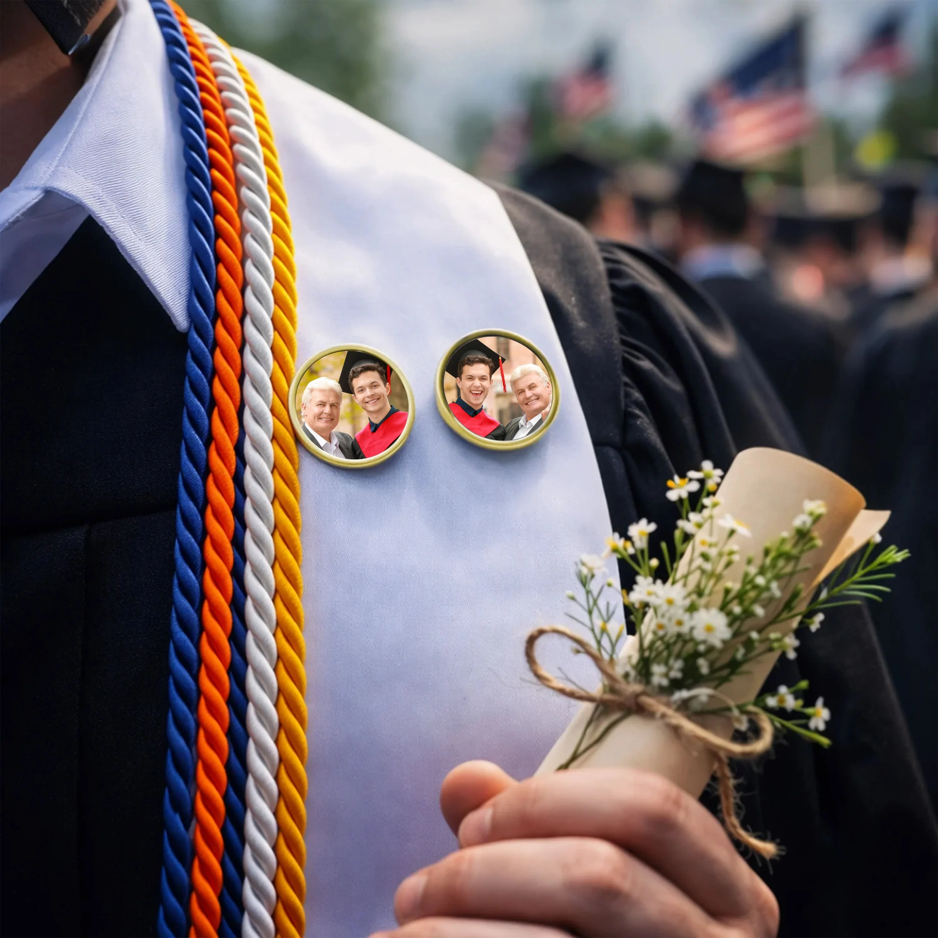 Family Memorial Gifts Custom Photo In Loving Memory Memorial Lapel Pin - Gift for Graduation Day - Image 5