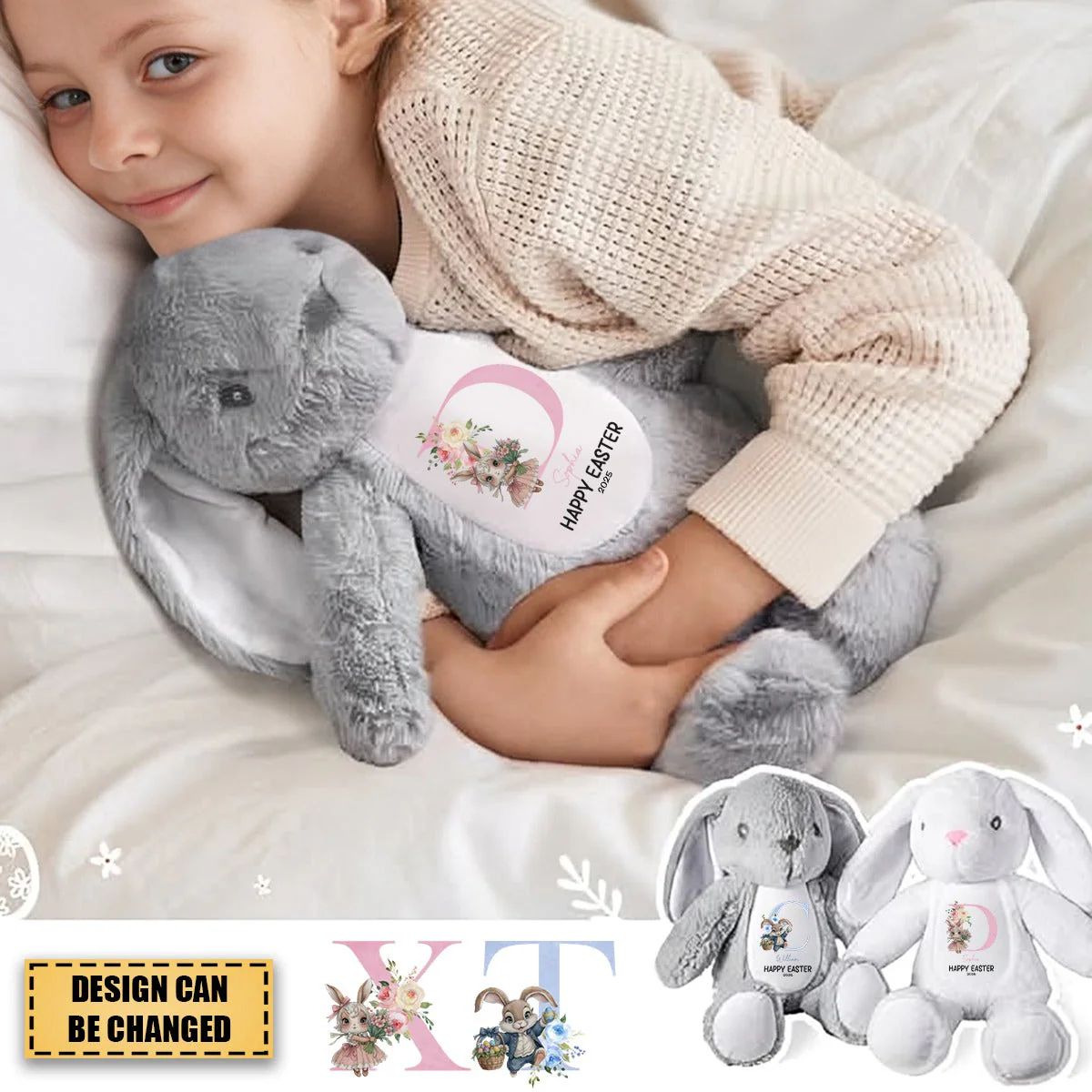 Family Personalized Custom Easter Bunny Plush - Easter Gift For Family Members - Image 5