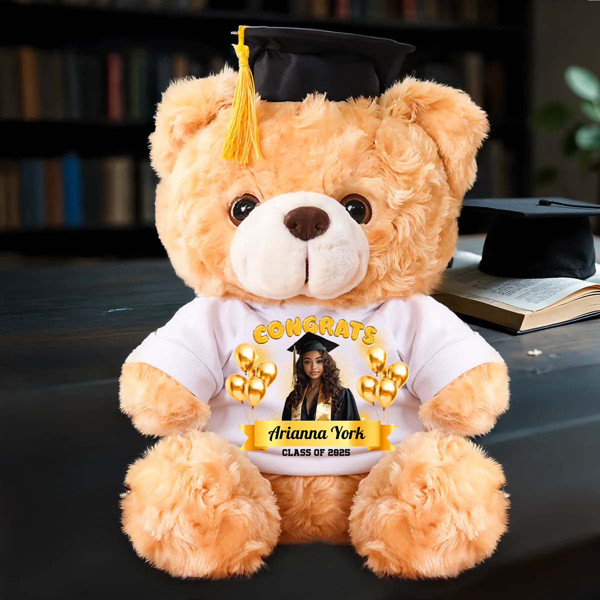 Family Personalized Custom Graduation Litter Bear Plush - Graduate Bear With Cap - Image 3