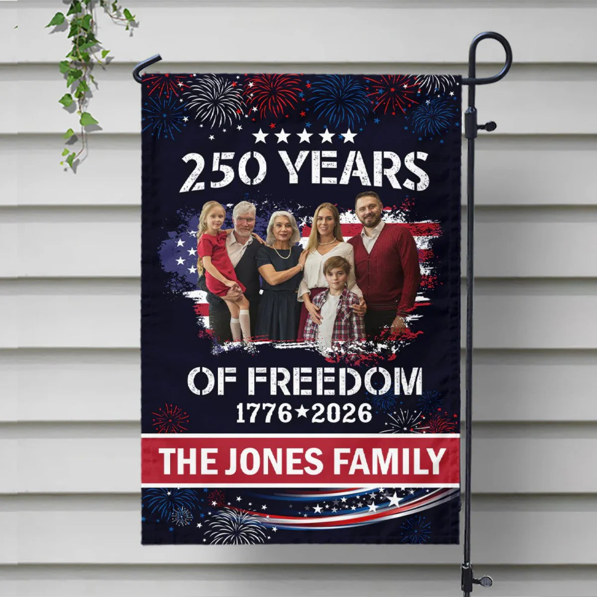 Family Photo Celebrate 250 Years of America Garden Flag - Image 3
