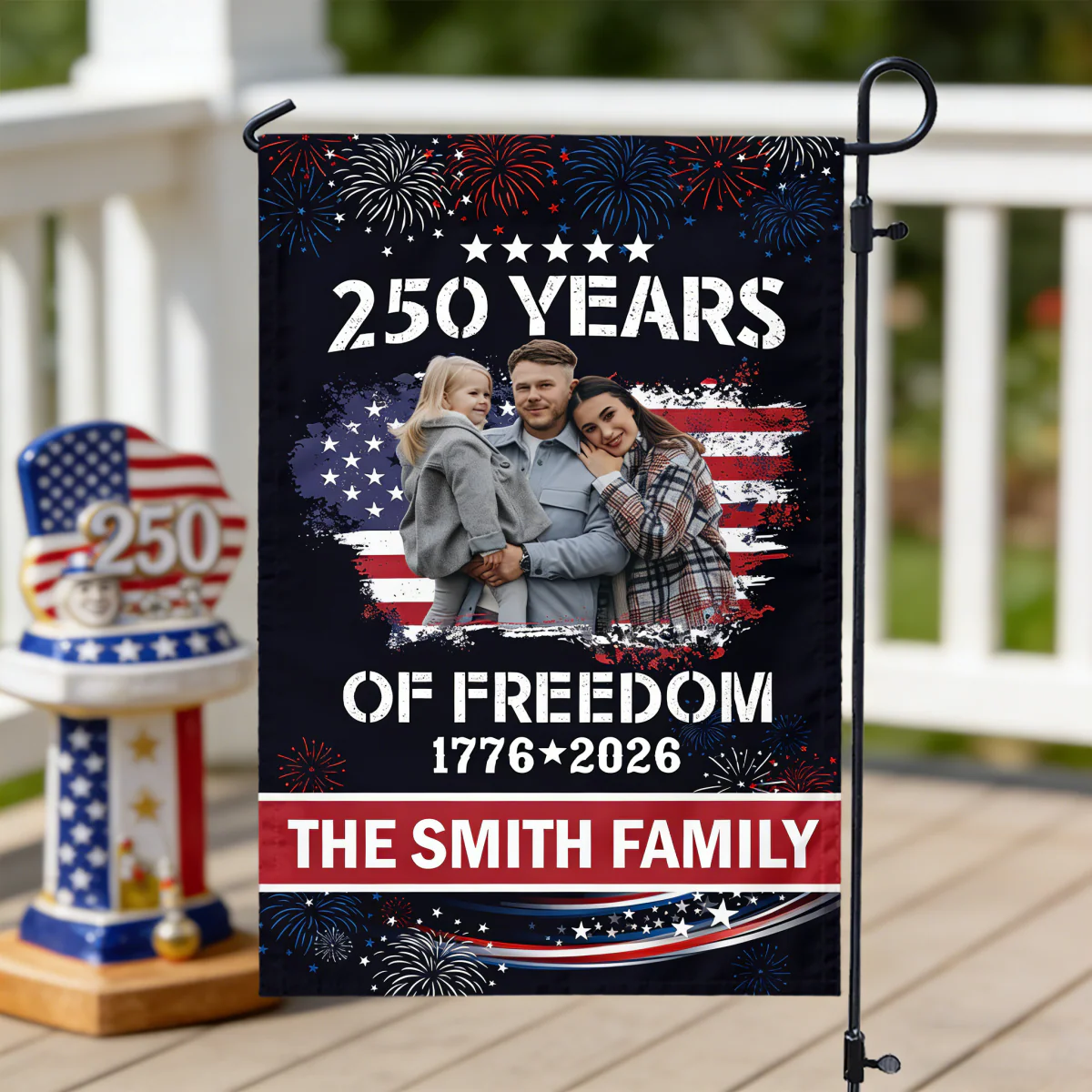 Family Photo Celebrate 250 Years of America Garden Flag - Image 4