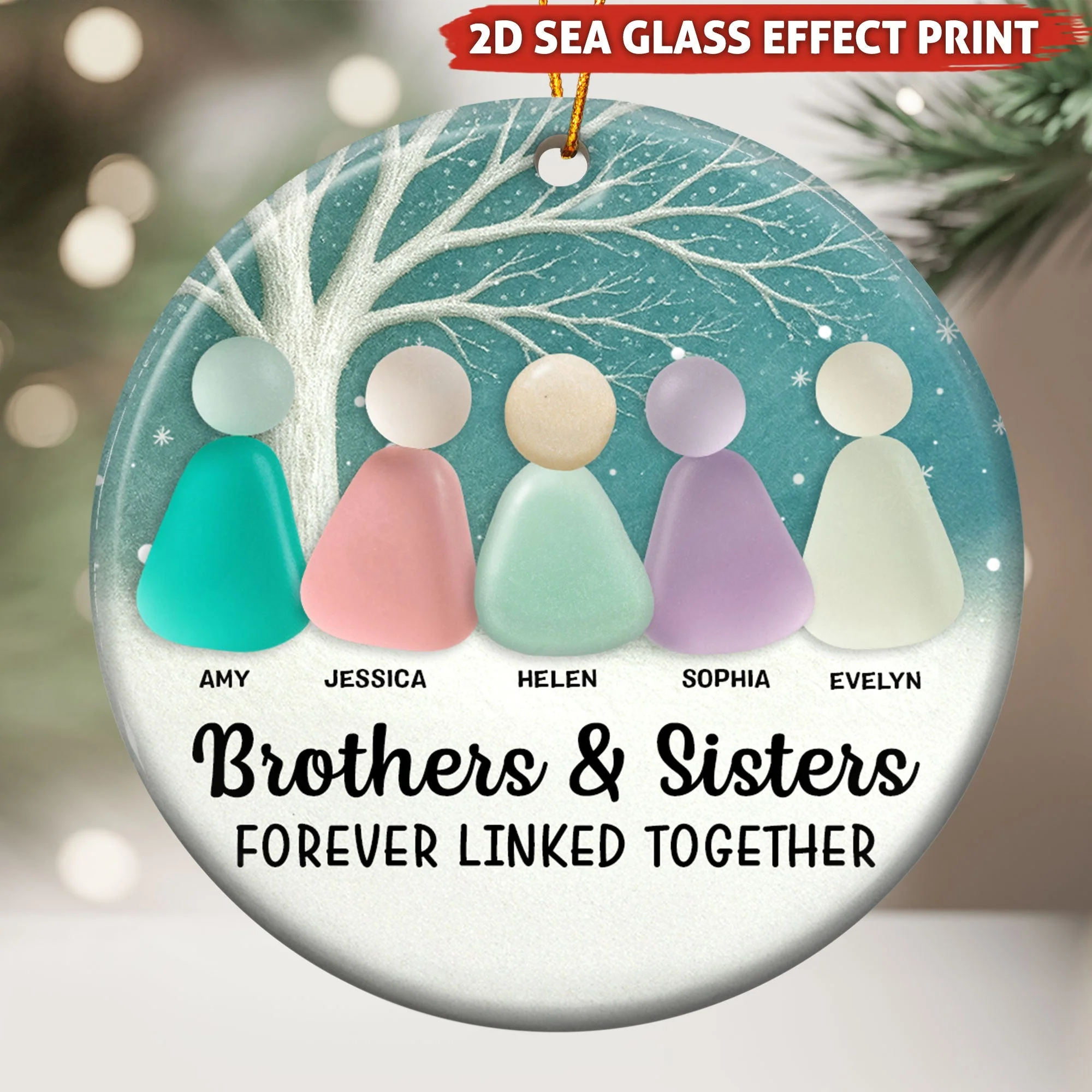 Family, Siblings, Mom Dad & Daughters Sons - Personalized Ceramic Ornament