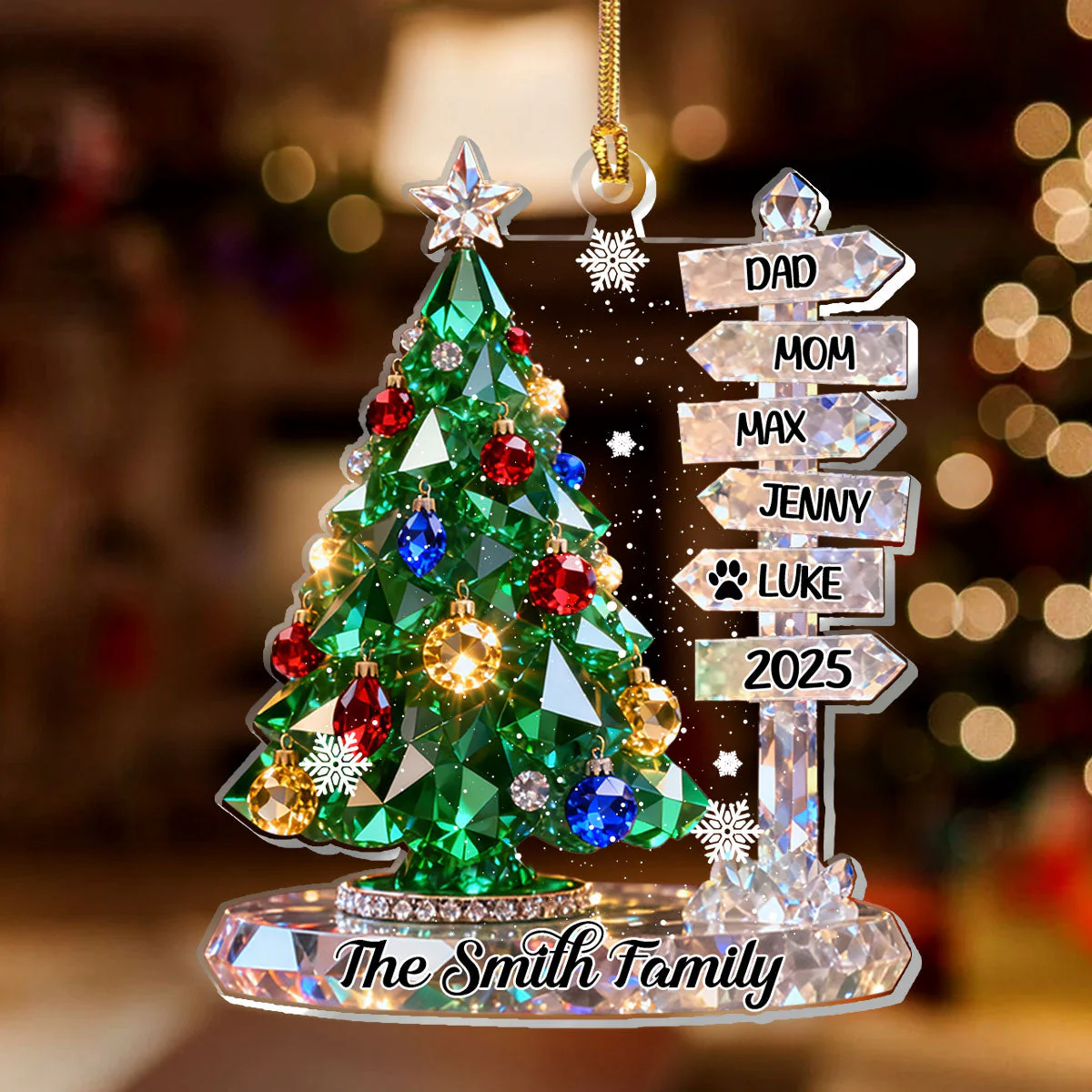 Family Signpost Custom Name - Personalized 1-Layer Acrylic Ornament - Image 6