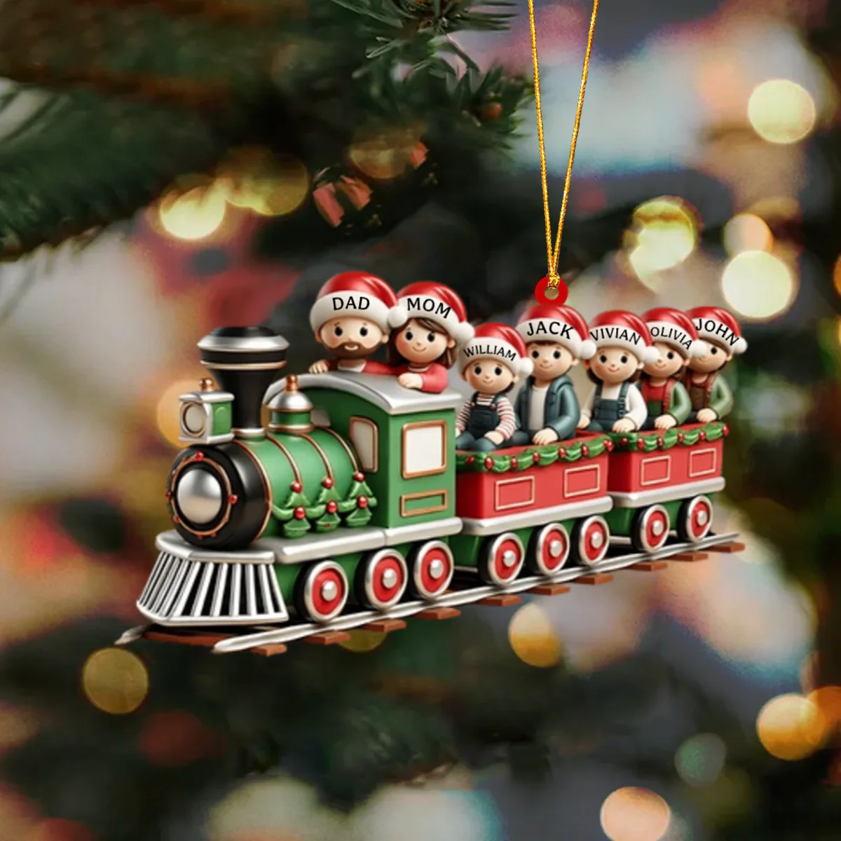 Family Train Personalized Christmas Ornament - Image 2