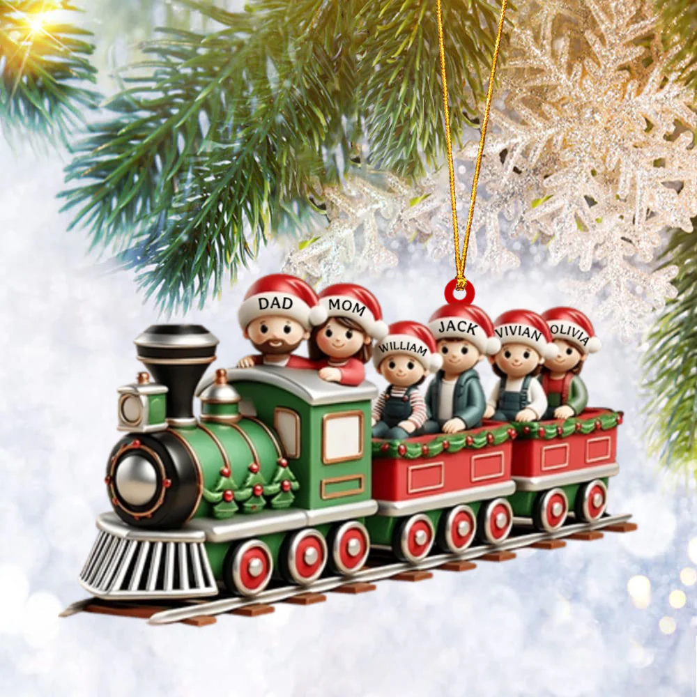 Family Train Personalized Christmas Ornament - Image 3