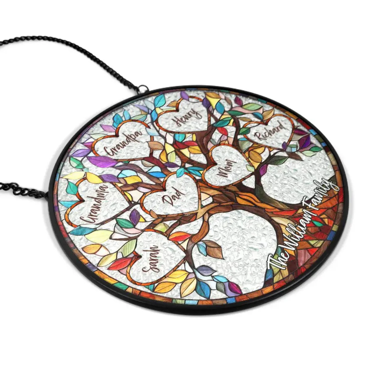 Family Unbreakable Bond Tree Of Life - Personalized Stained Glass Window Hanging Suncatcher - Image 4