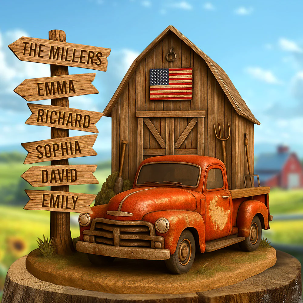 Farm Barn Family Acrylic Plaque - Personalized Gifts For Family