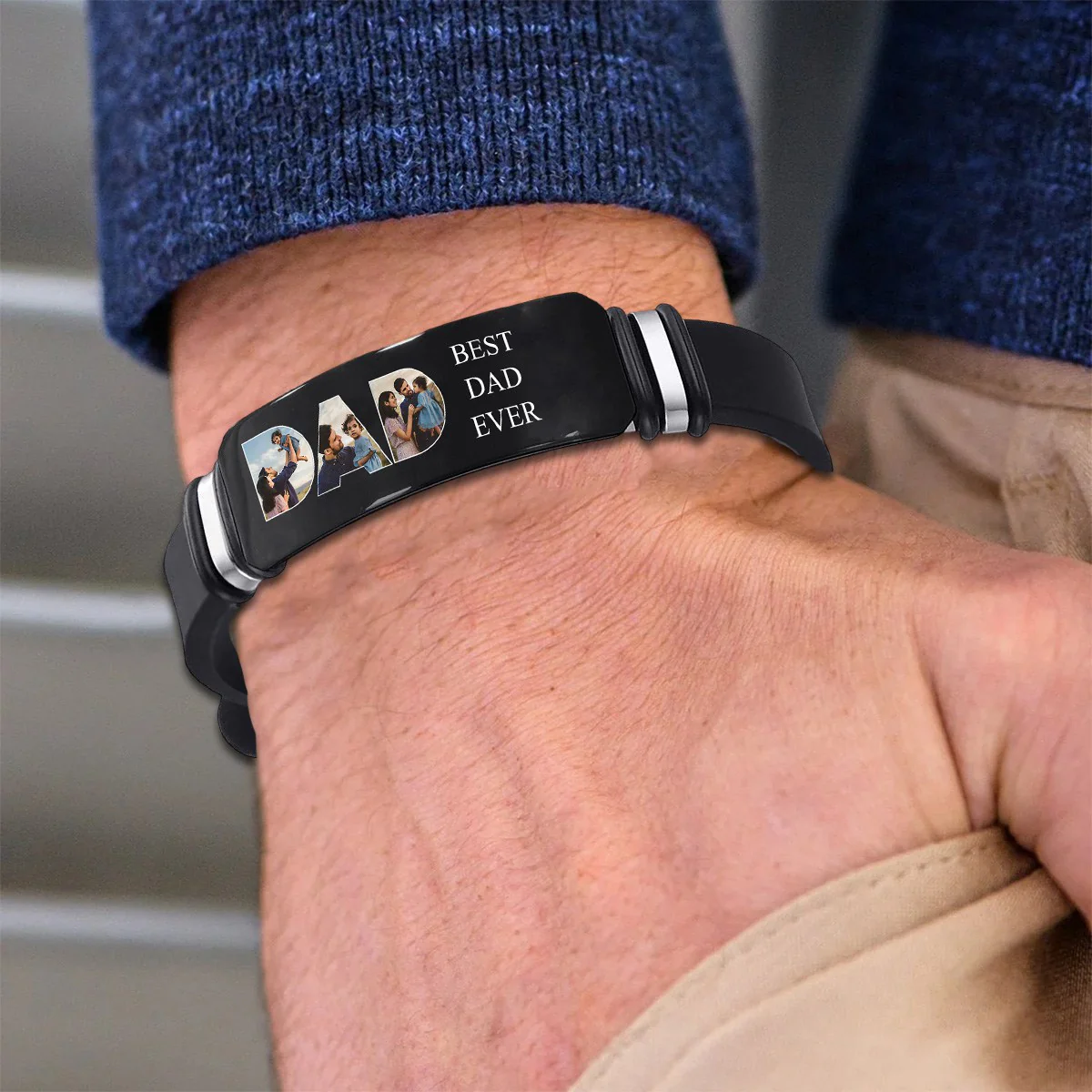 Father - To Me You Are The World - Personalized Bracelet - Image 6